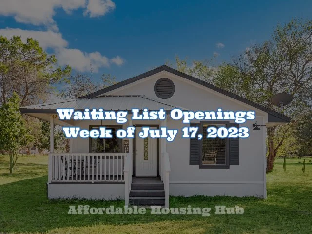 Waiting List Openings July 17, 2023