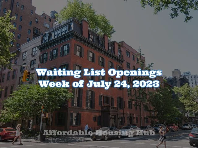 Waiting List Openings July 24, 2023