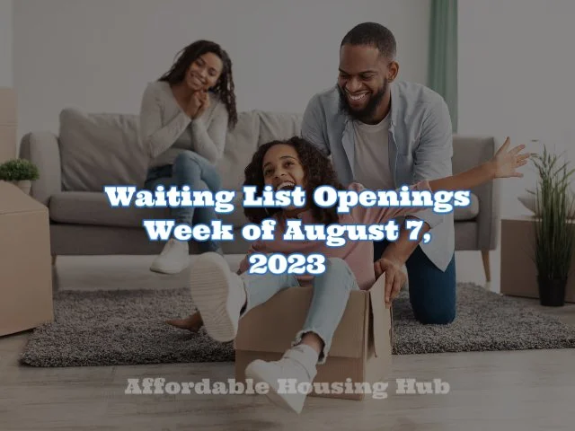 Waiting List Openings August 7, 2023