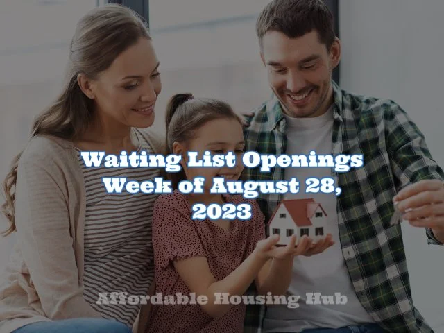 Waiting List Openings August 28, 2023