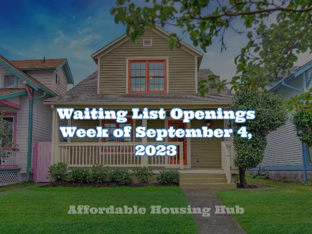 Waiting List Openings September 4, 2023