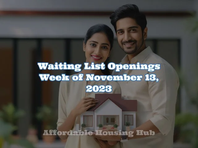 Waiting List Openings November 13, 2023