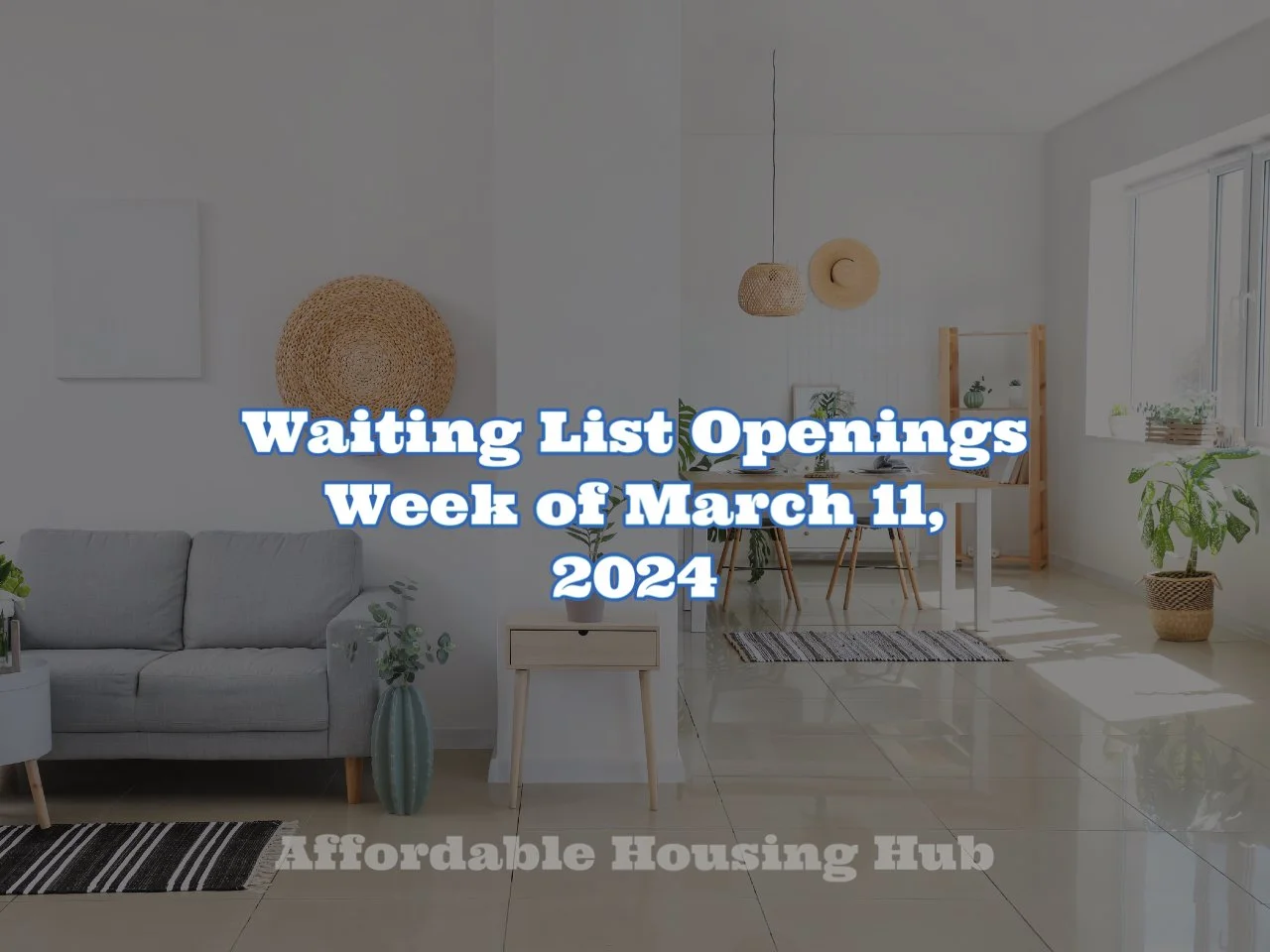 Waiting List Openings March 11, 2024