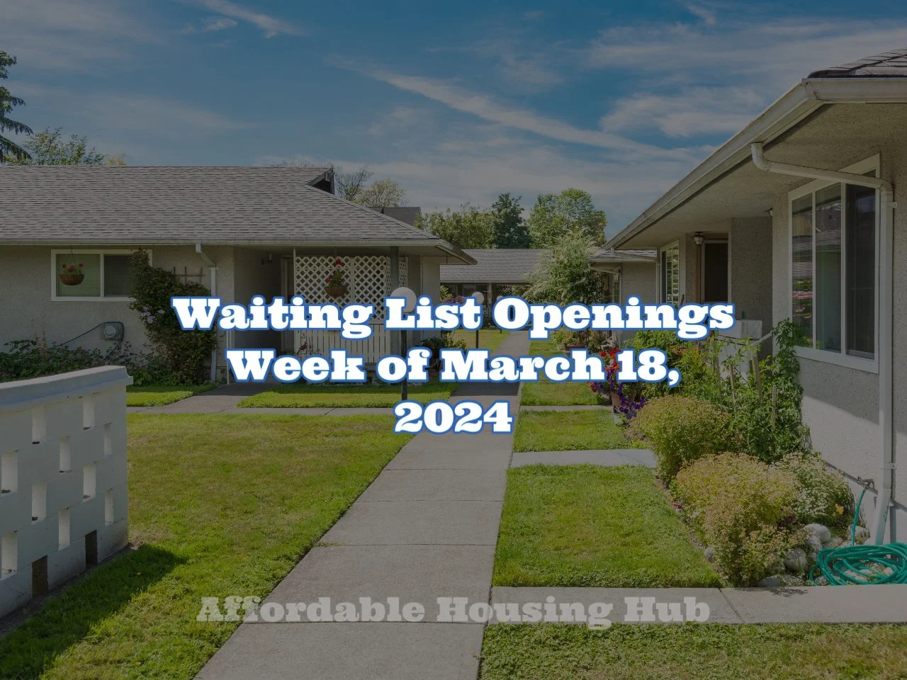 Weekly Waiting List Announcements — Affordable Housing Hub