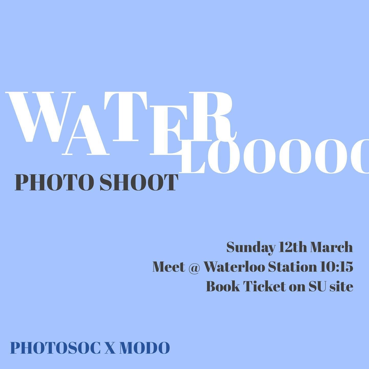 we&rsquo;re going down to waterloooooooo this sunday with @uclmodo 🚿 not abba themed BUT still going to be a fun time especially if you&rsquo;ve been trying to get more portraiture experience. 

Book a ticket on the SU site, members only, link in bi