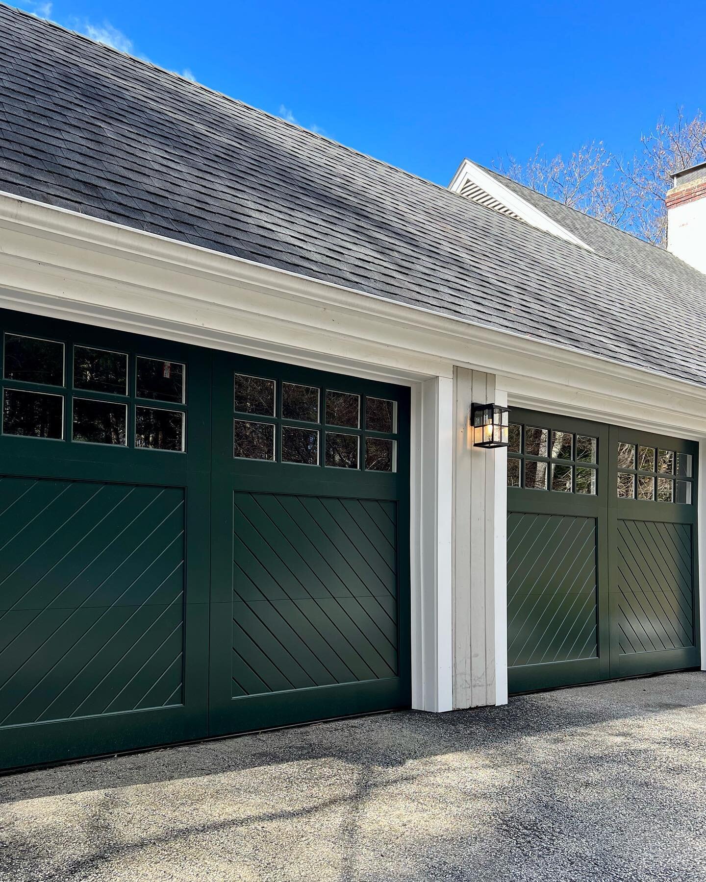 Coming down the driveway, the first and only thing you see are these garage doors&hellip; (swipe right to see the before photo.) ⁣
⁣
This homeowner had a vision and we were able to execute.  On a lot of homes, garage doors are the first thing you see