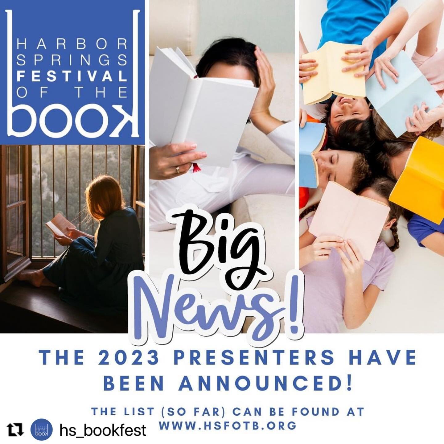 @hs_bookfest 
・・・
We are so excited! The first confirmed presenters for the 2023 Festival are posted on our website! The list includes award winners, debut authors and long-time favorites. Plus, you might be introduced to an author or illustrator you