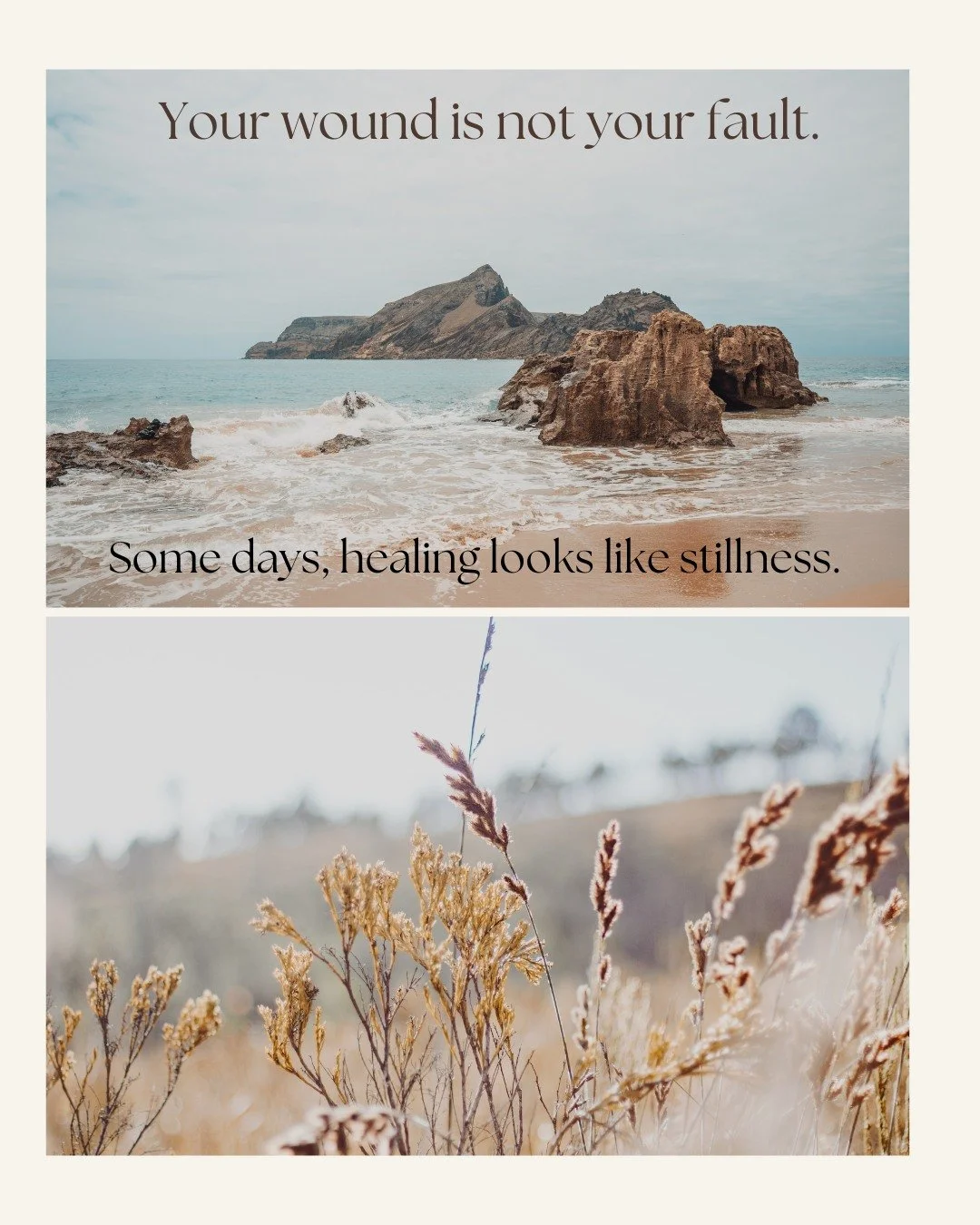 Your wound is not your fault, but the space you give it to heal is entirely up to you. Some days, that looks like stillness. Some days, it looks like finally asking for support. Both count. If you need support from a qualified counselor, link in bio 