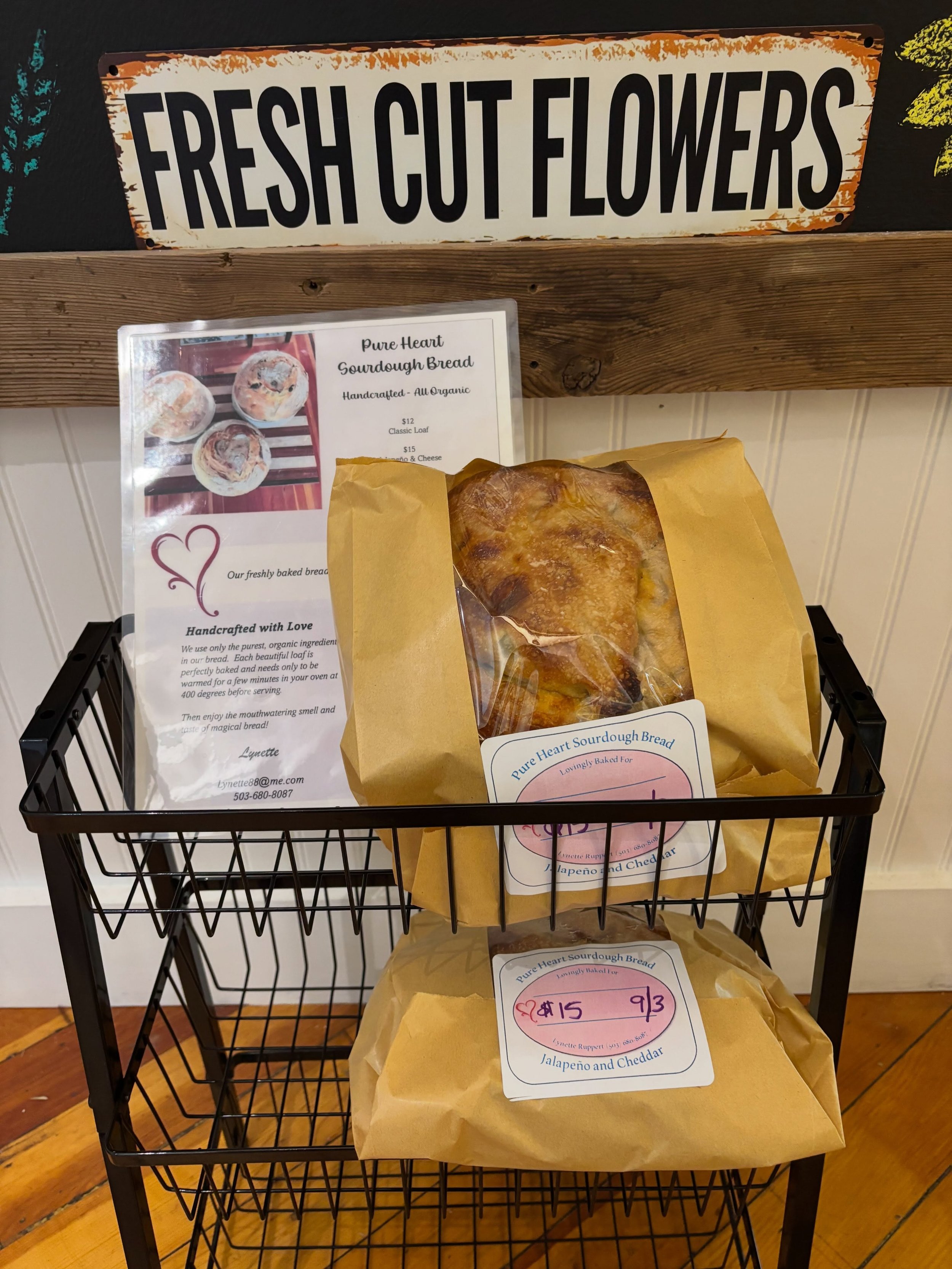 Cheddar jalapeno sourdough loaves just baked this morning by our amazing Blissful Heart massage therapist Lynette Ruppert. Do not miss this - sells out fast! Some of the best sourdough bread ever always made@with lots of love! ❤️🍞🍞