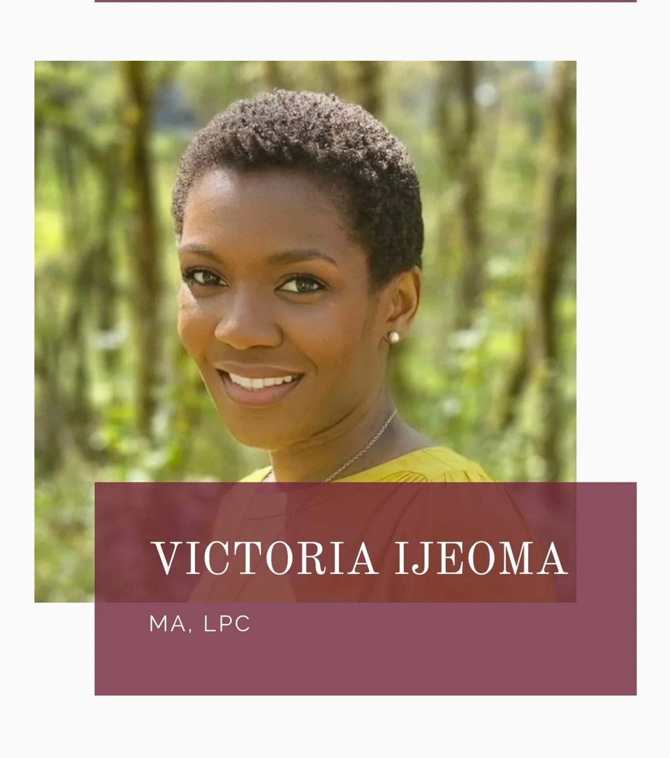 Meet Victoria Ijeoma, MA, LPC, of Safe Journey Counseling. Victoria offers compassionate counseling with in-person and telehealth appointments available throughout Oregon. Victoria provides supportive, evidence-based services for individuals and grou