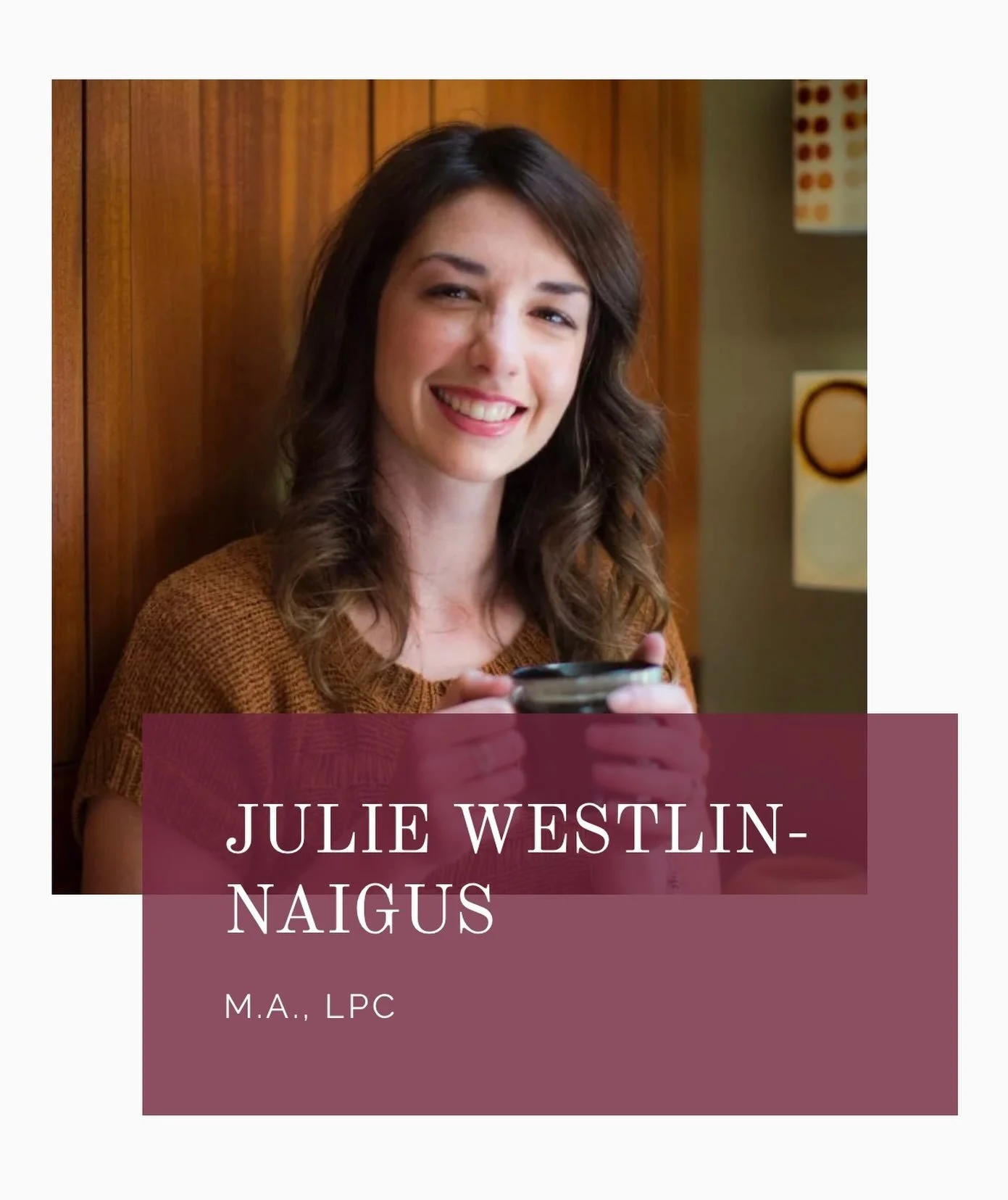 Julie (she/her) is a Licensed Professional Counselor in both Oregon and Washington. She earned her M.A. in Professional Mental Health Counseling from Lewis &amp; Clark College, with a specialization and certificate in Eating Disorders. Since completi