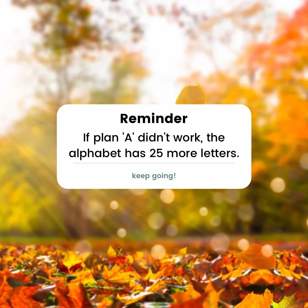 Plan A didn&rsquo;t work? Good. The trees are about to show you what comes next. 🍂
 Every fall, the trees do something brave. They let go of what they&rsquo;ve been holding all season, leaf by leaf, without knowing exactly what spring will bring.

T