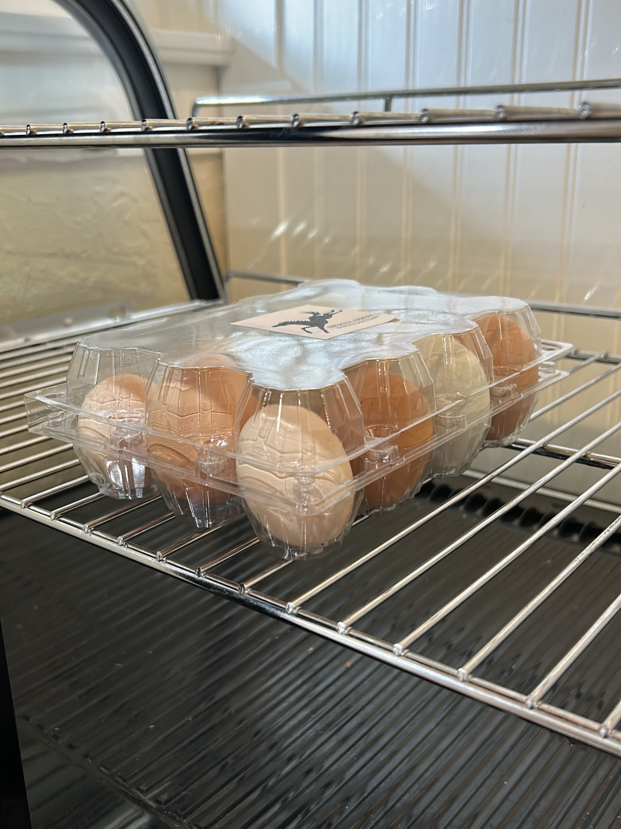 Eggs are back! One dozen left and five more dozen arriving tomorrow afternoon for all you fresh, organic egg lovers! 🥚🥚🥚🥚