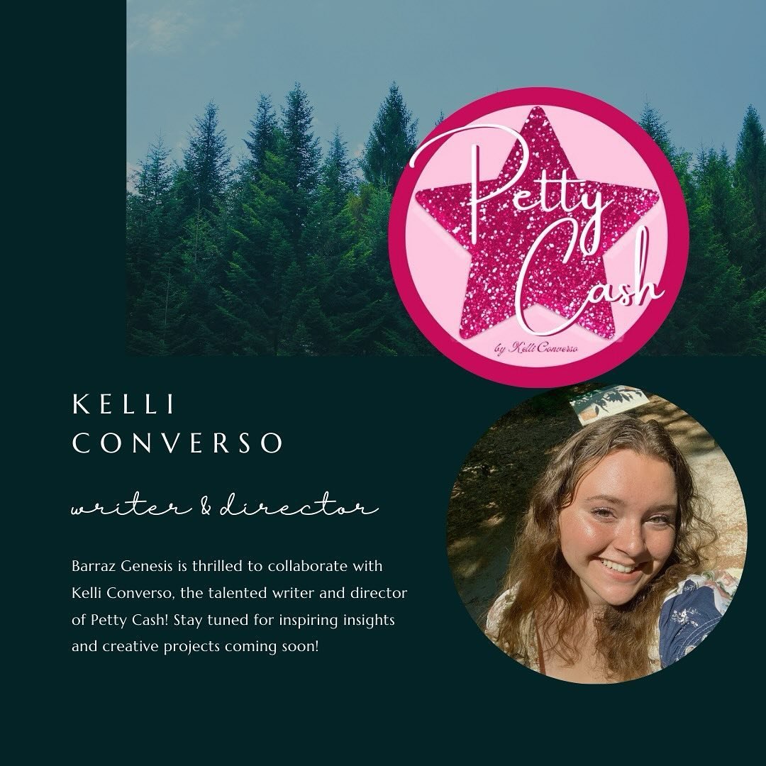🎬✨ Exciting news! Barraz Genesis is partnering with writer and director @kelliconverso on her NYU thesis film Petty Cash! Through this collaboration, 10% of all funds raised will go towards a new literacy unit focused on film and the art of filmmaki