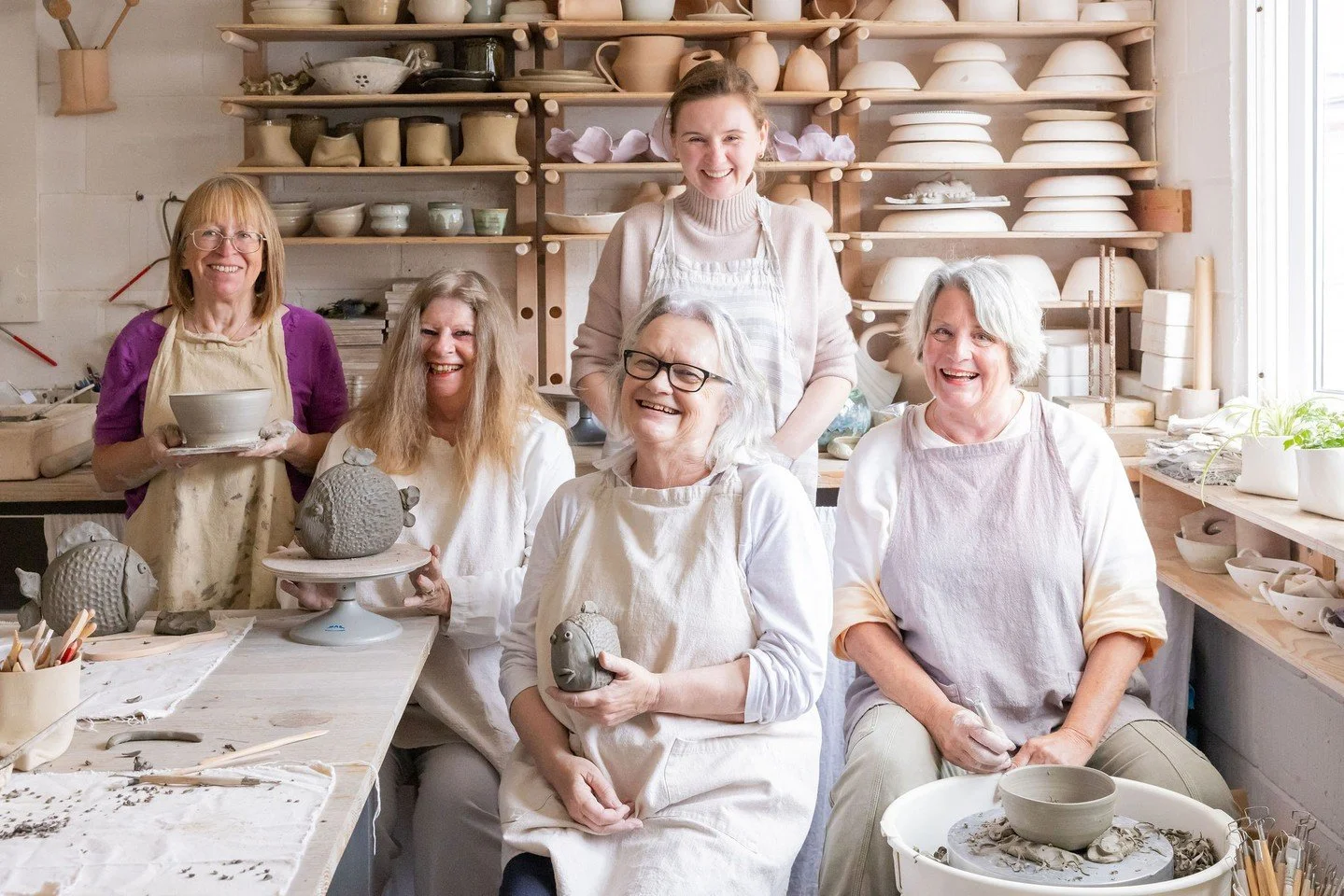 Our lovely regular Weekly Class ladies - ⁠swipe to see some of their wonderful creations...⁠
⁠
New Year, New Term! ✨⁠
⁠
Our January 2026 Weekly Pottery Classes are now live and ready to book - the perfect way to start the year with creativity, calm, 