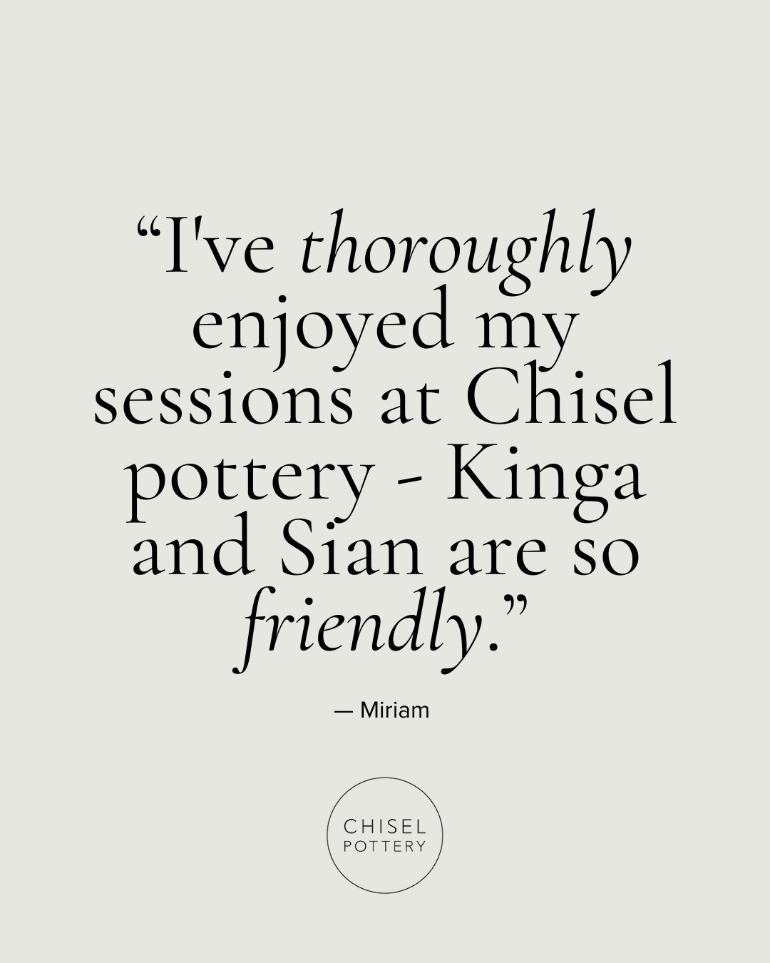 There&rsquo;s nothing quite like that I made this feeling 💛⁠
⁠
We love this kind review from one of our lovely students!⁠
⁠
That&rsquo;s what it&rsquo;s all about at Chisel Pottery - a relaxed, supportive space to learn, explore, and create somethin