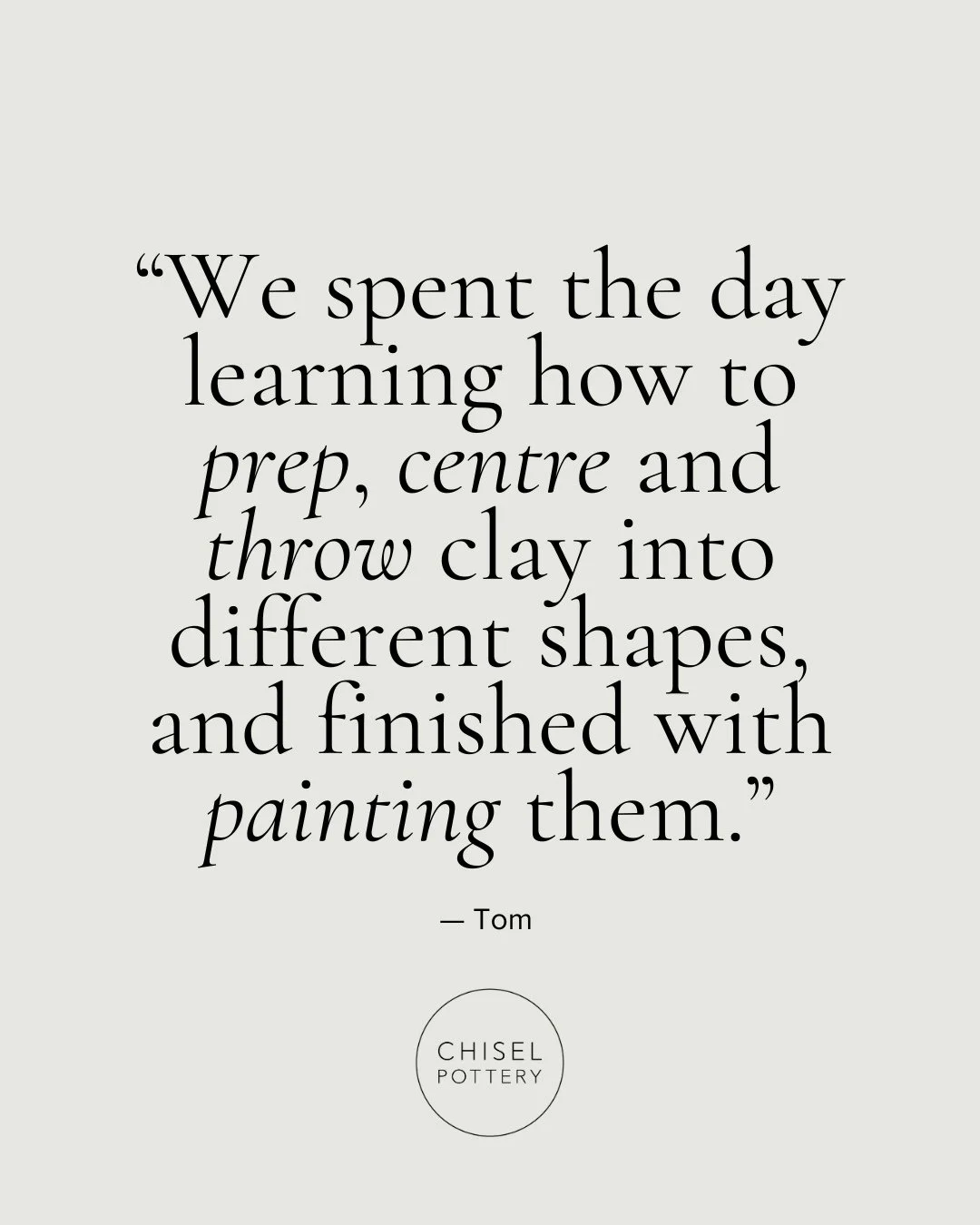 There&rsquo;s nothing better than hearing "we will definitely be booking again!" 💛⁠
⁠
Our Day of Clay is exactly what it sounds like - a full, immersive day at the wheel. From prepping and centring to throwing different shapes and adding y