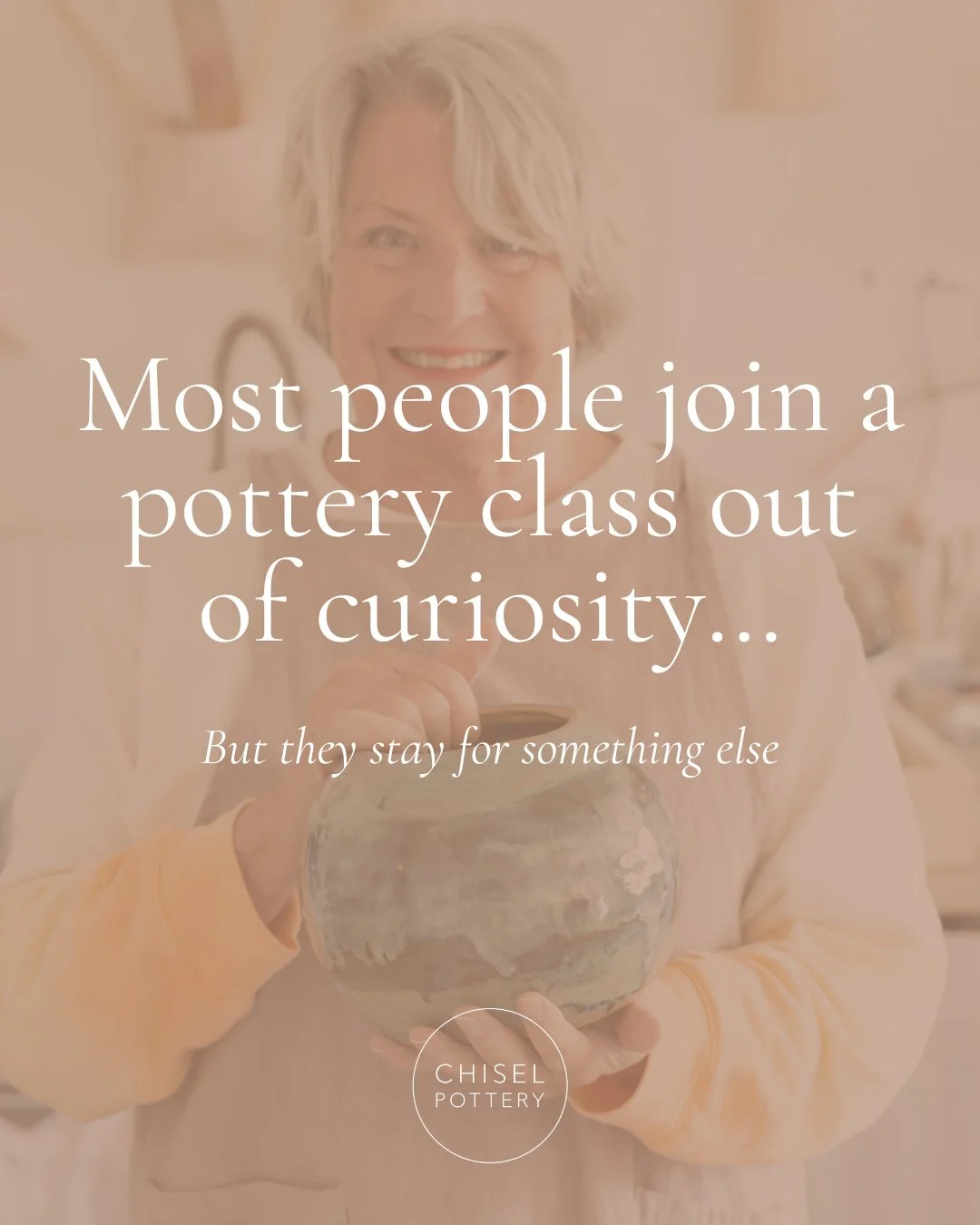 Most people come to pottery because they want to try something creative...⁠
⁠
But something unexpected happens after a few weeks.⁠
⁠
It becomes a ritual. ✨️⁠
⁠
A moment in the week to slow down, work with your hands, and spend time with a community o