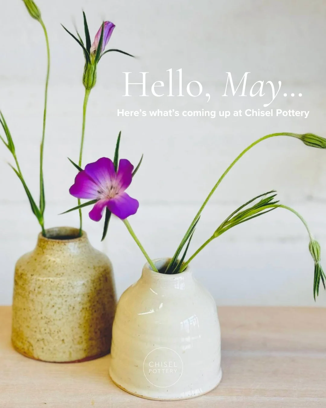 Hello May 🌸 Here&rsquo;s what&rsquo;s coming up at Chisel Pottery&hellip;⁠
⁠
The studio calendar is filling with some lovely seasonal sessions and a few very limited spaces left across upcoming classes 👇⁠
⁠
🌸 LAST CHANCE TO BOOK: Tomorrow - Saturd