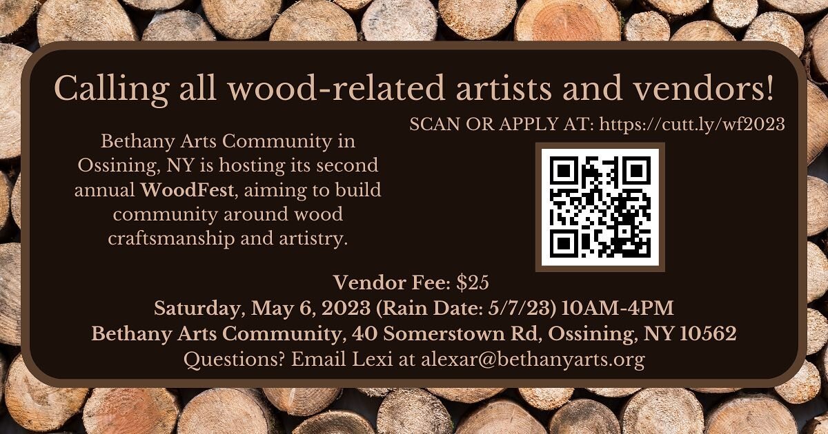 Calling all local Artists and Craftsmen, Wood Fest &lsquo;23 announced May 6 at @bethanyartsorg #woodworking #artsandcrafts #craftsman #festival #workshop #community