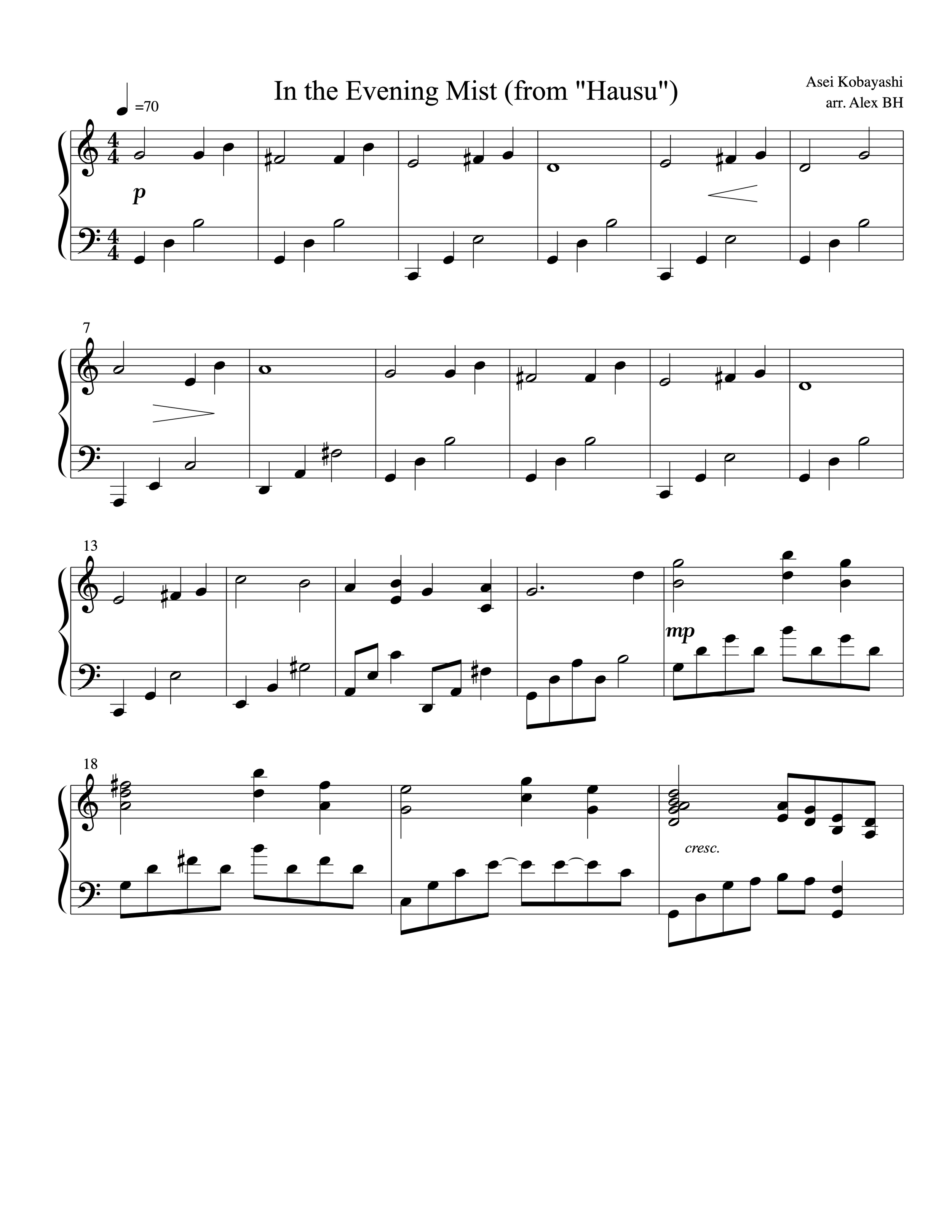 In the Evening Mist Sheet Music