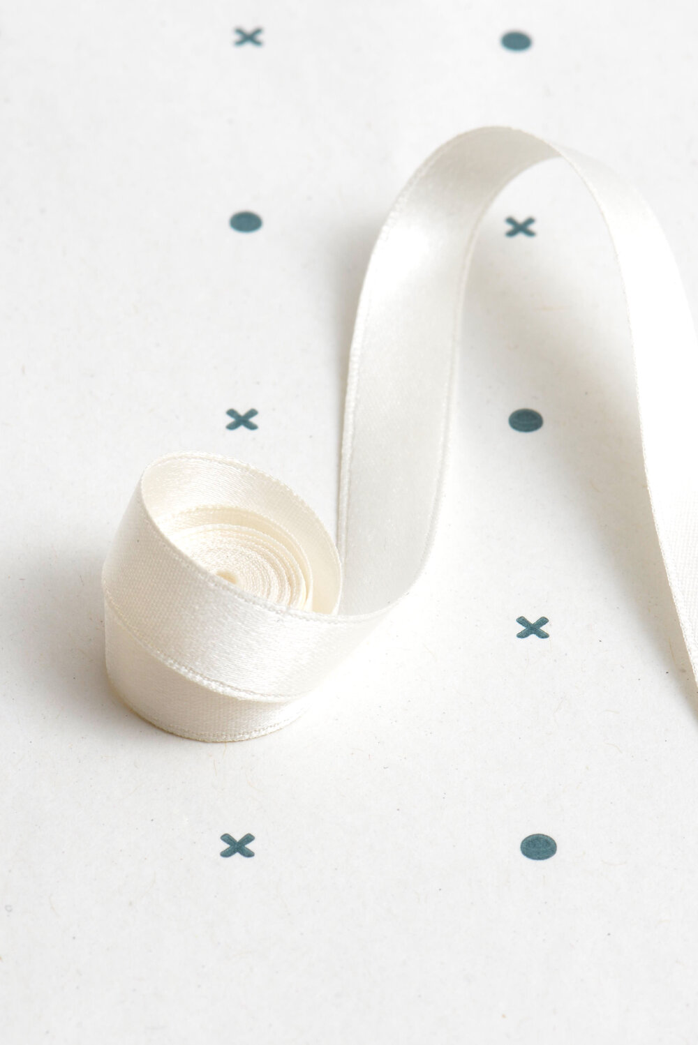 Silk ribbon, natural white, 2 mm wide, soft