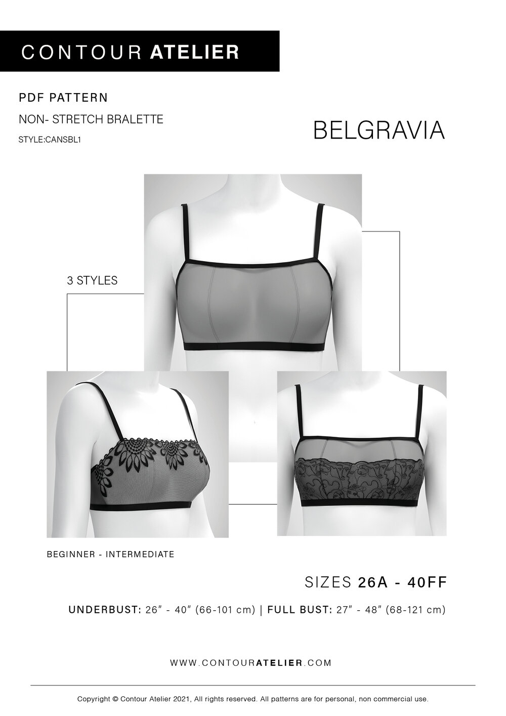 Céline Bralette PDF Pattern – Core Fabrics