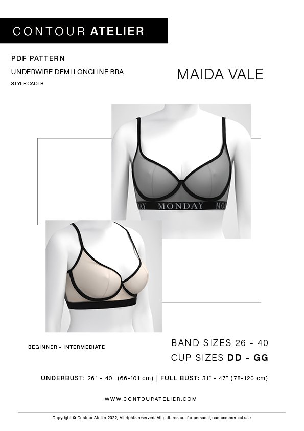 Maida Vale Bra PDF Sewing Pattern - Sizes A - D — Contour Atelier