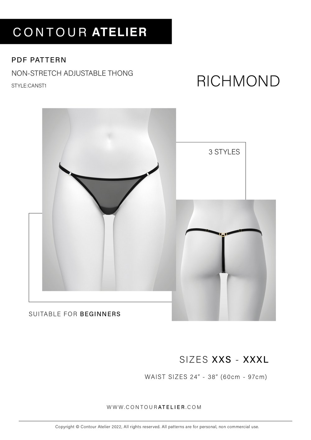 Richmond Thong/ Panty PDF Pattern — Contour Atelier