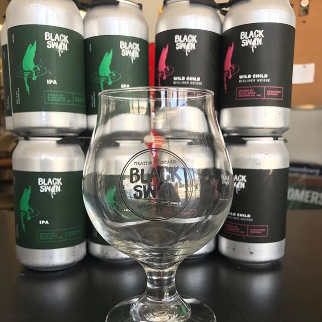 #blackswanbrewingco beer now available for takeout!!!! We have the wild child sour beer, and the IPA. $4.50 a can. Buy a 4 pack and get a free glass!
