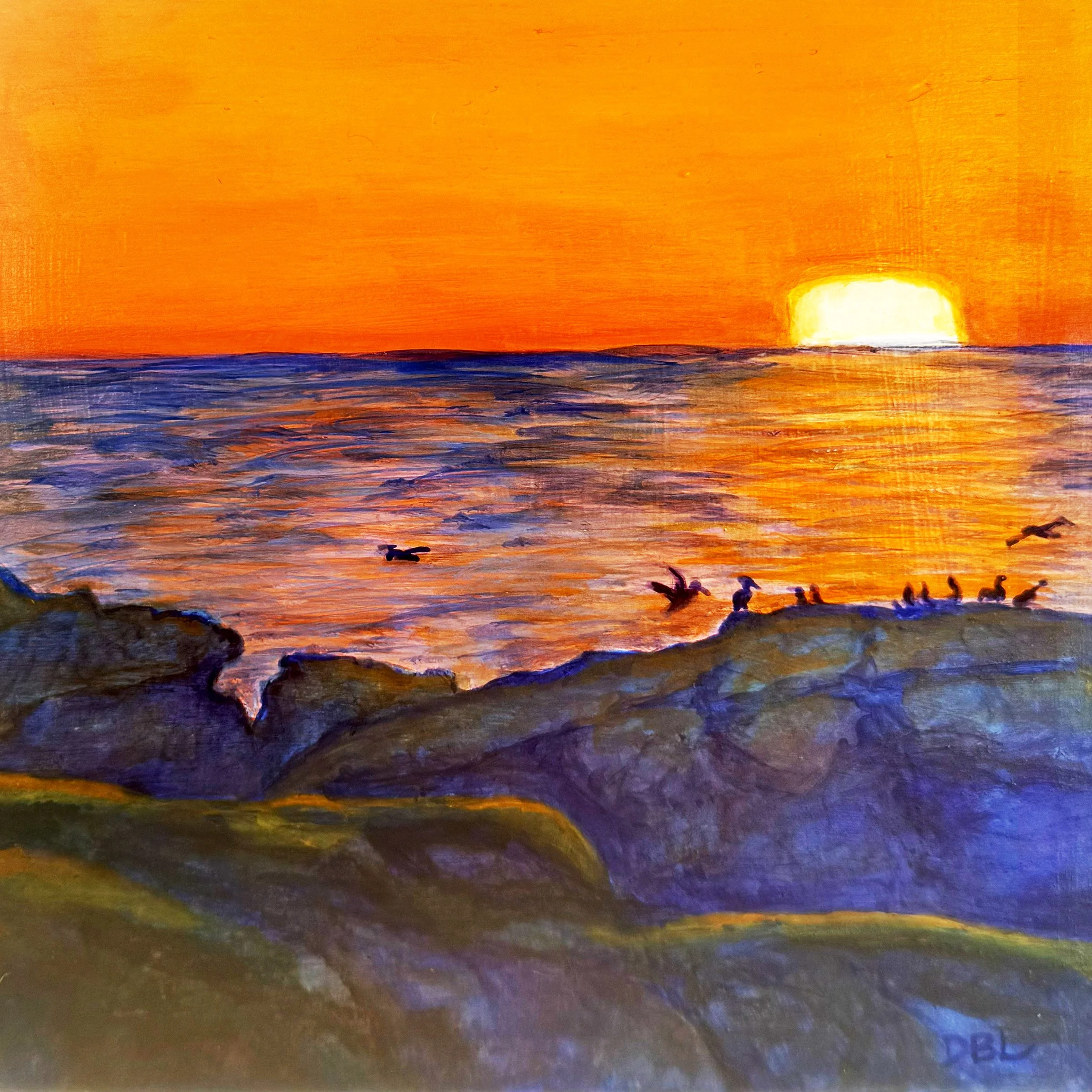 Sunset at Headlands Edge Original Artwork by Debra Lennox