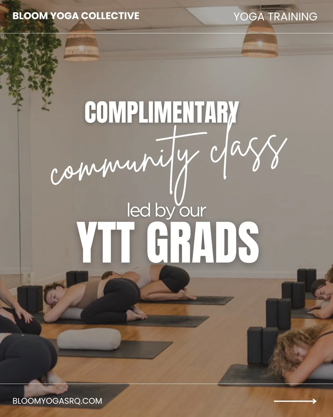Celebrate our newest YTT graduates with us ✨
.
Book your spot on our app for Saturday, May 30th at 10am!!
.
We&rsquo;ll have a complimentary community class led by our most recent Yoga Teacher Training grads and you can stay after for a sip &mdash; t