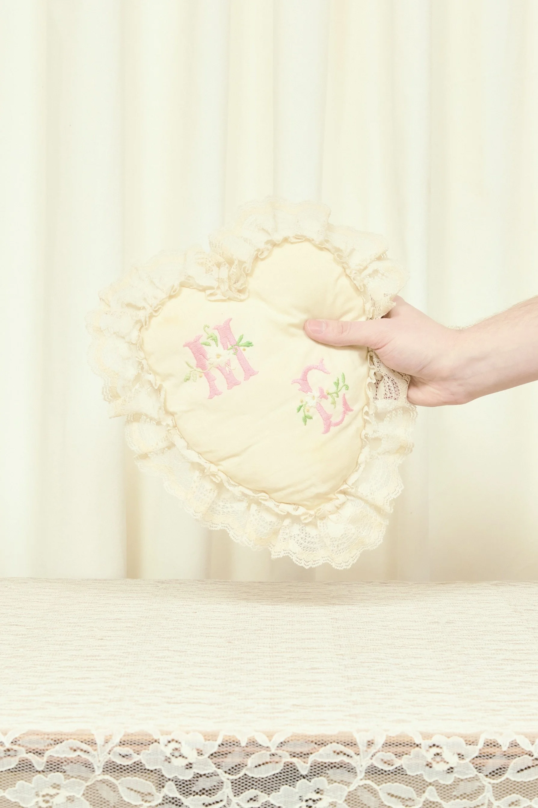Vintage "ME" Vain Mini Heart Pillow