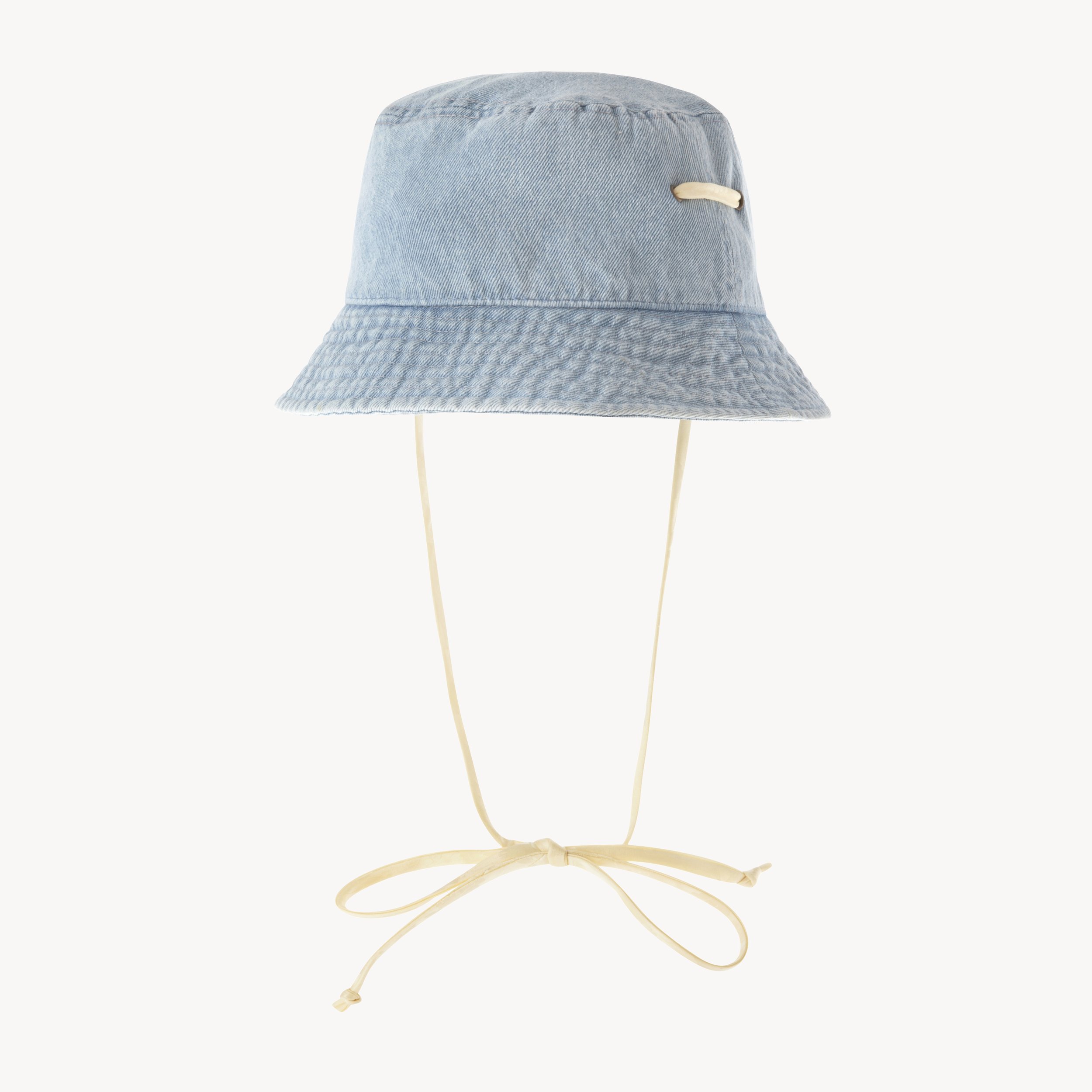 Bob Denim Bucket Hat with Silk String 