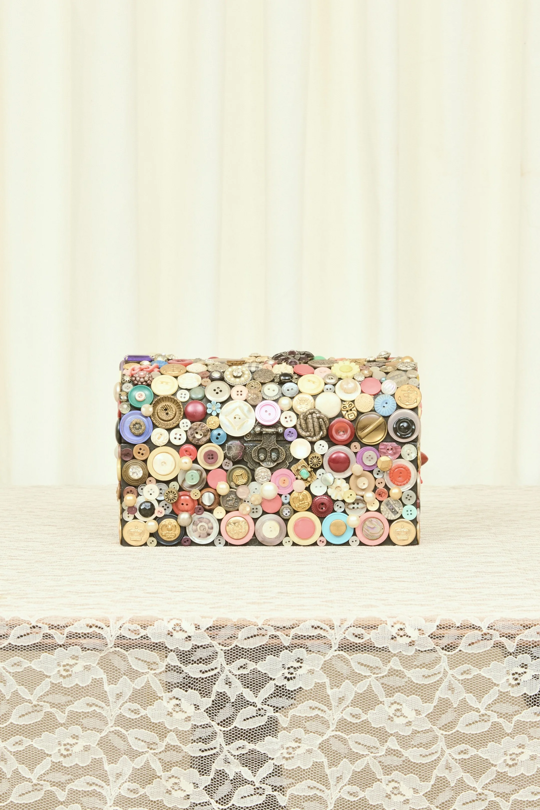Vintage Button Box / Treasure Chest
