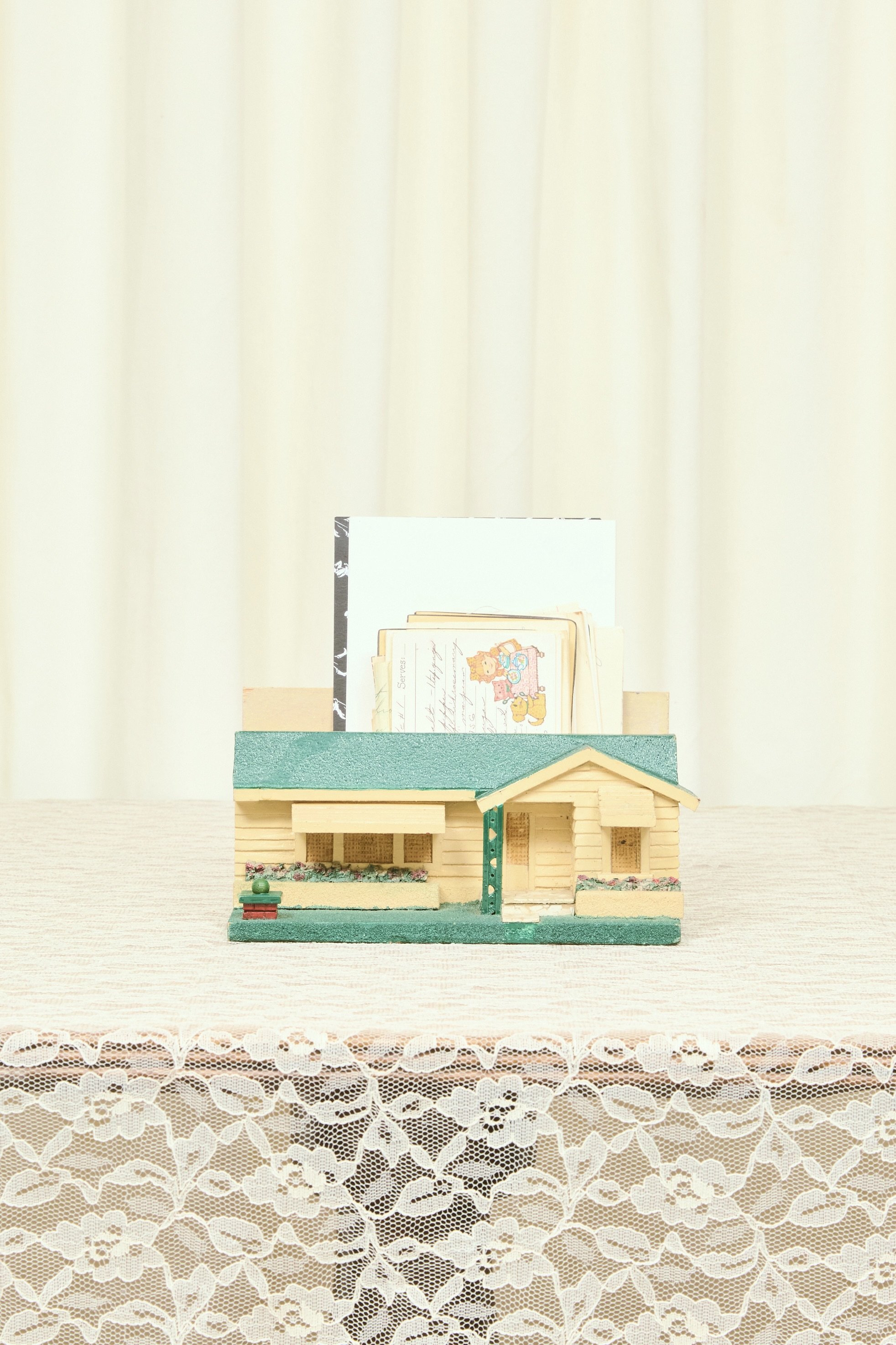 Vintage Folk Art Cottage Letter/Napkin Holder