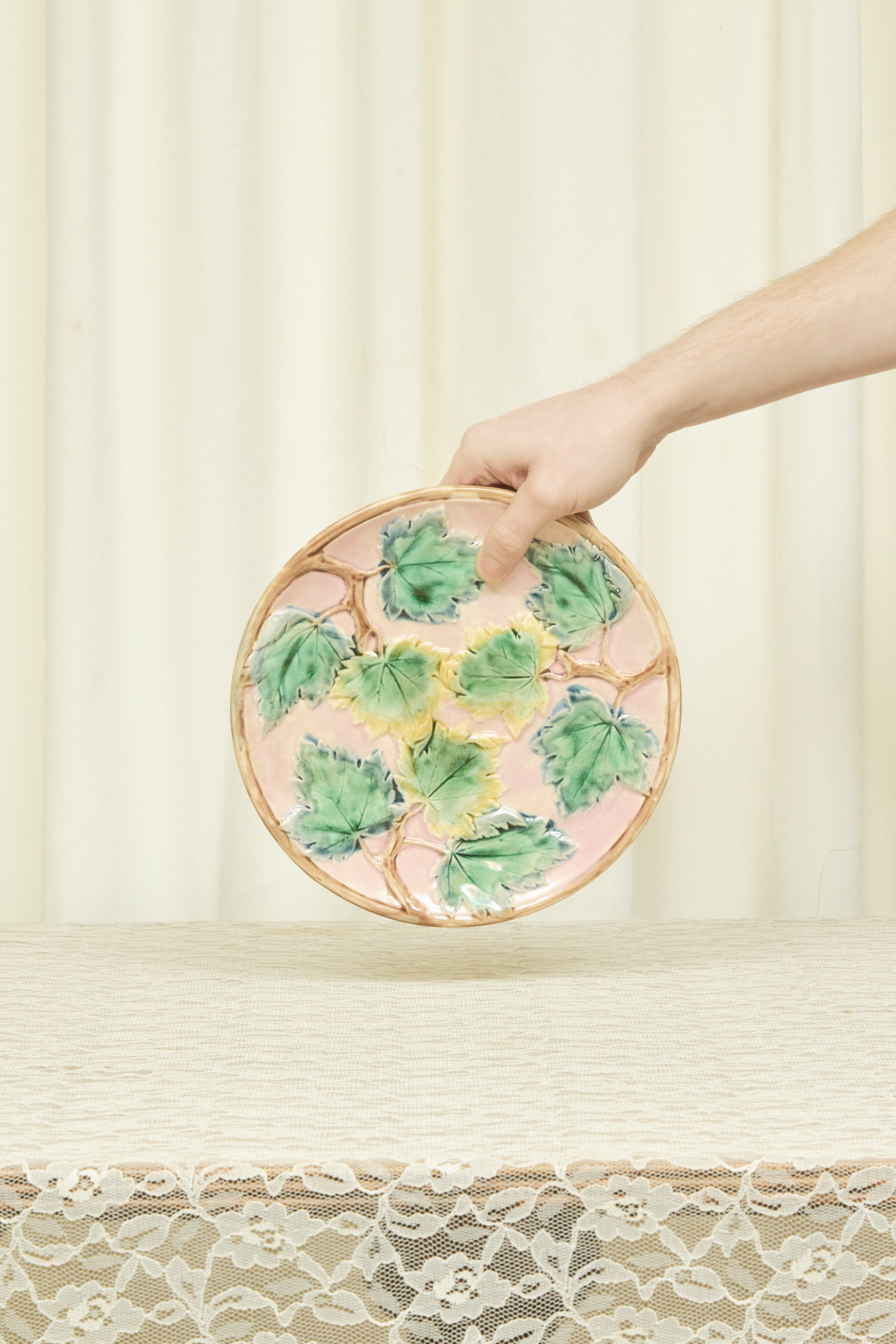 Vintage Majolica Ivy Plate