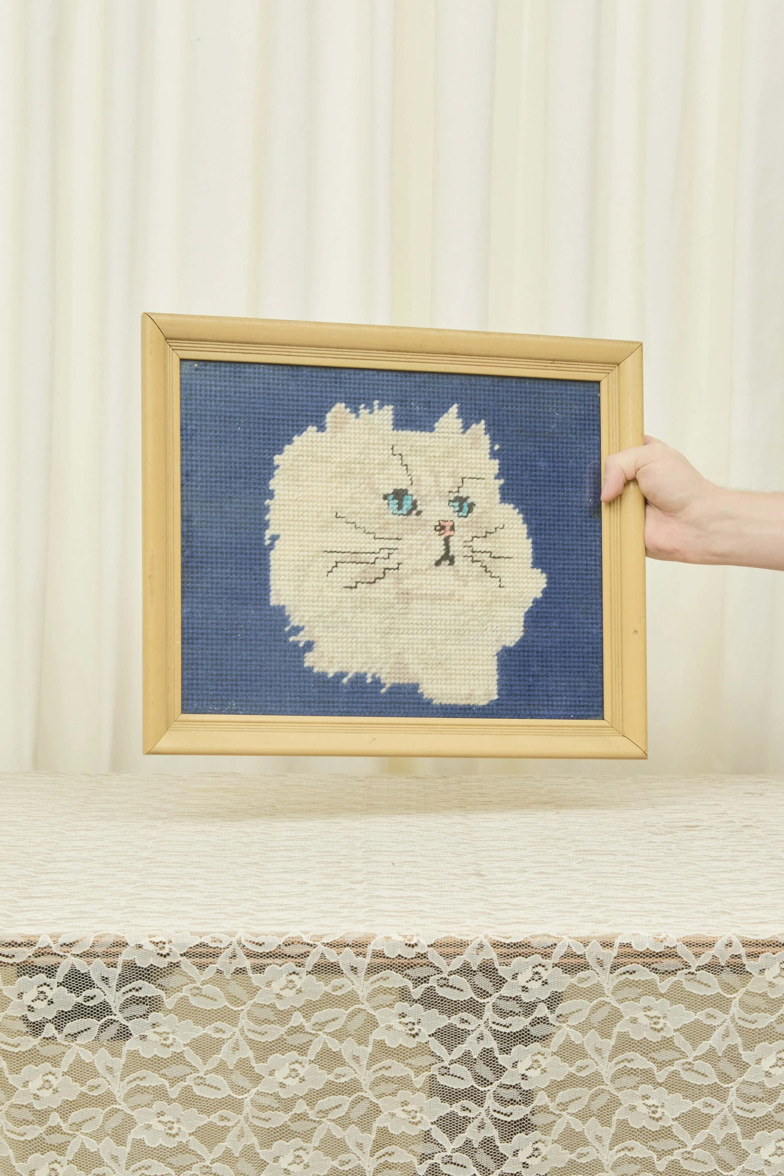 Vintage Sassy Cat Needlepoint