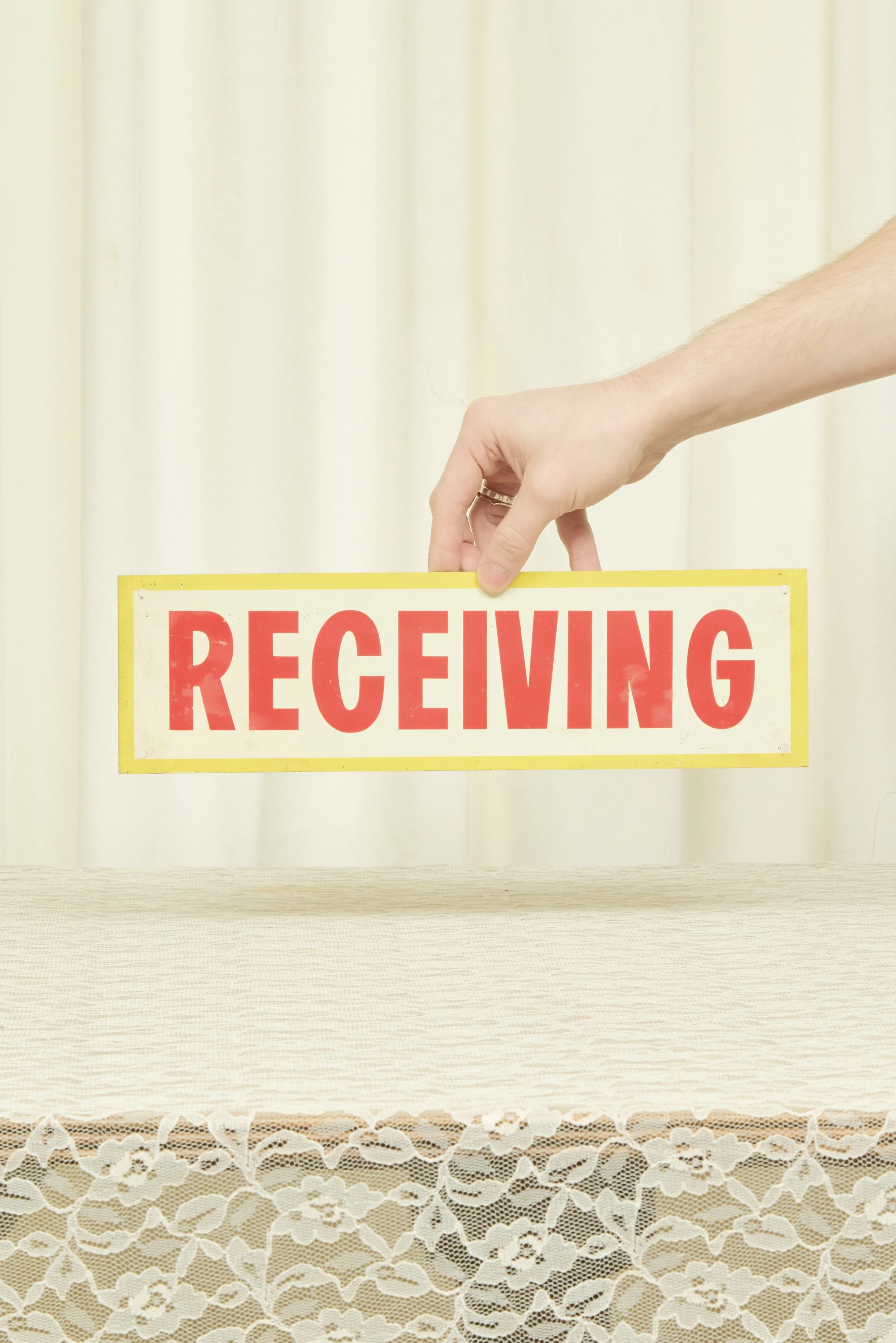 Vintage "Receiving" Sign (1960s)