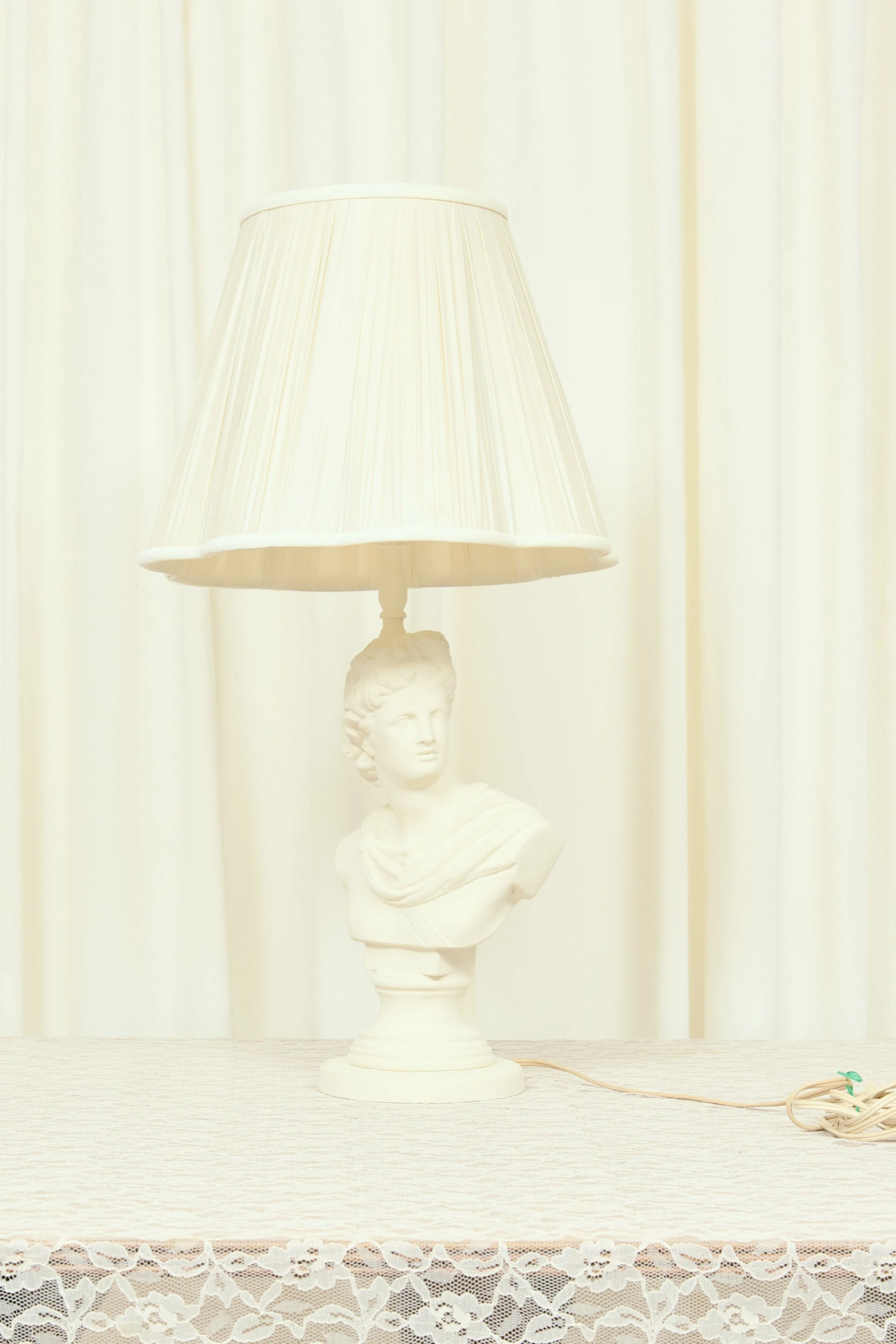 Vintage Neoclassical Plaster Bust Lamp