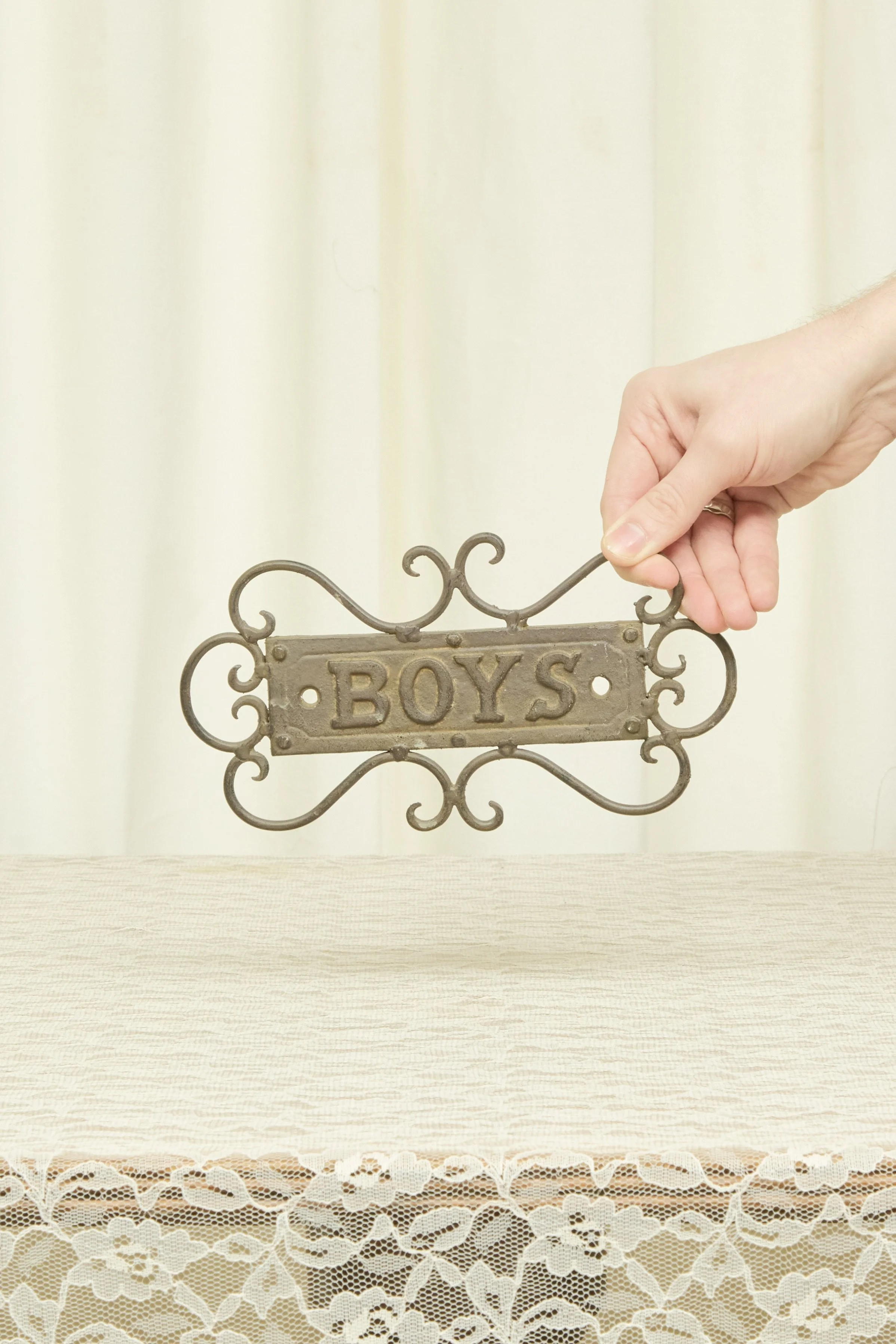 Vintage "Boys" Cast Iron Sign