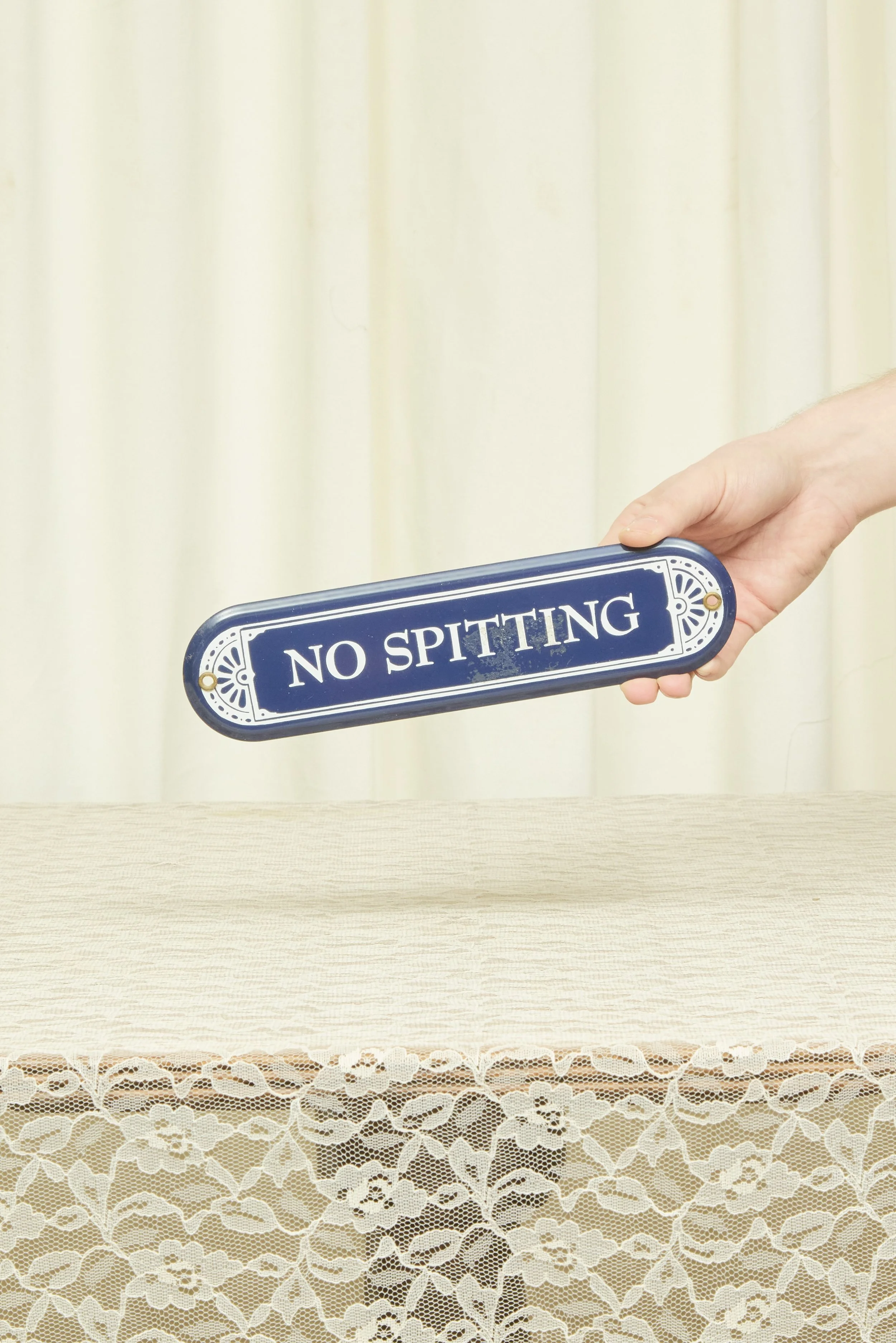 Vintage Metal "No Spitting" Plaque