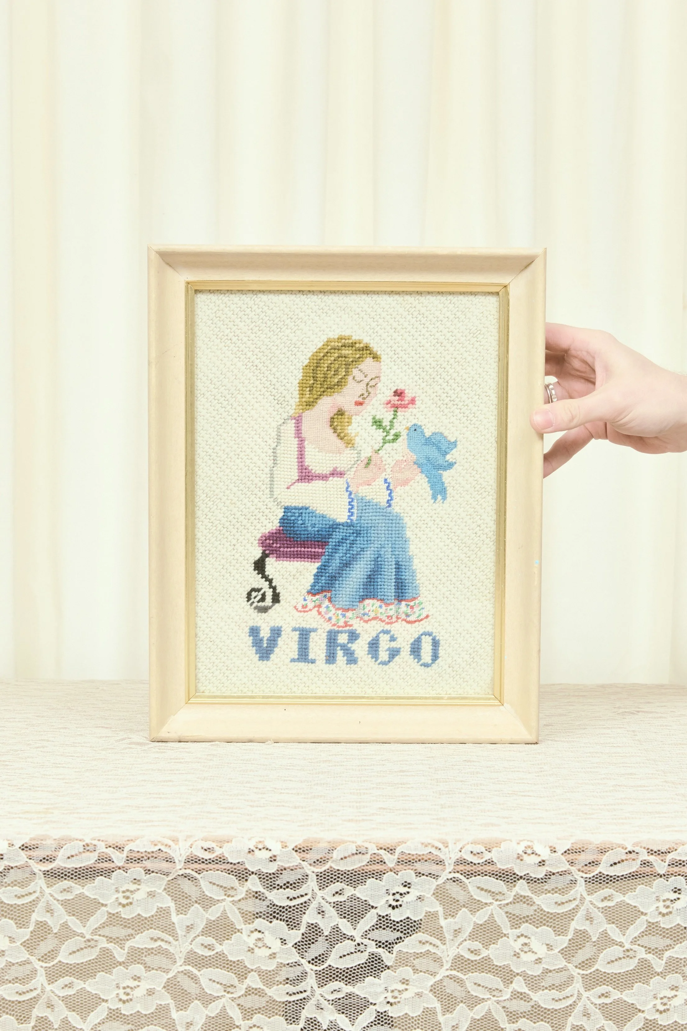 Vintage "Virgo" Needlepoint