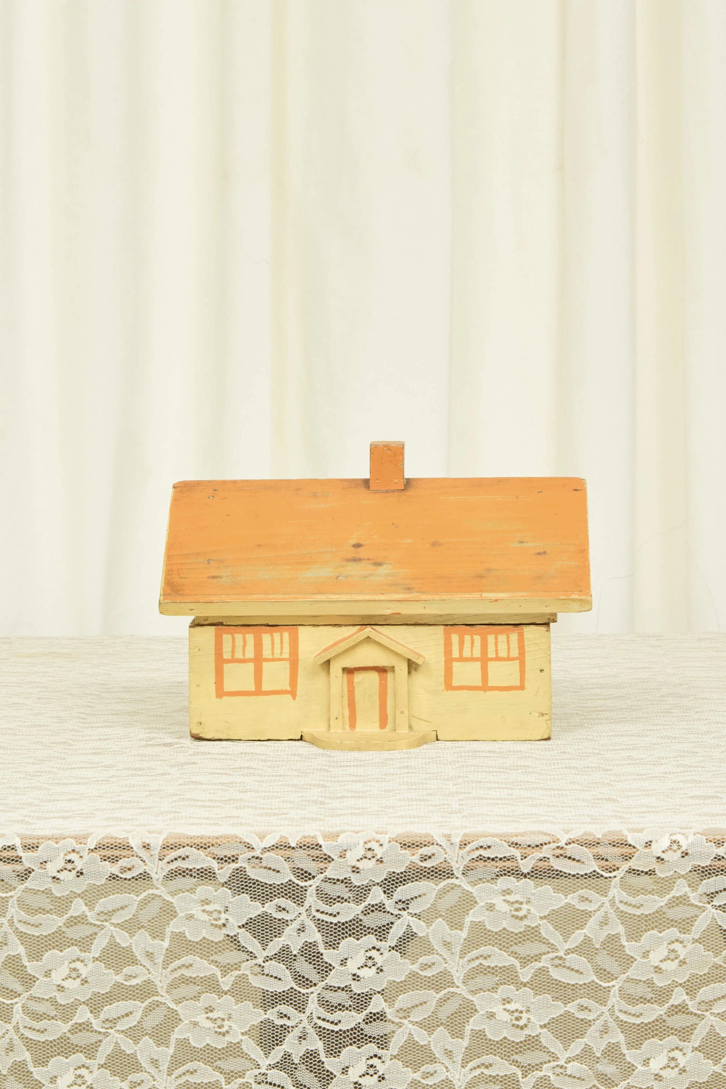 Vintage Folk Art House Box