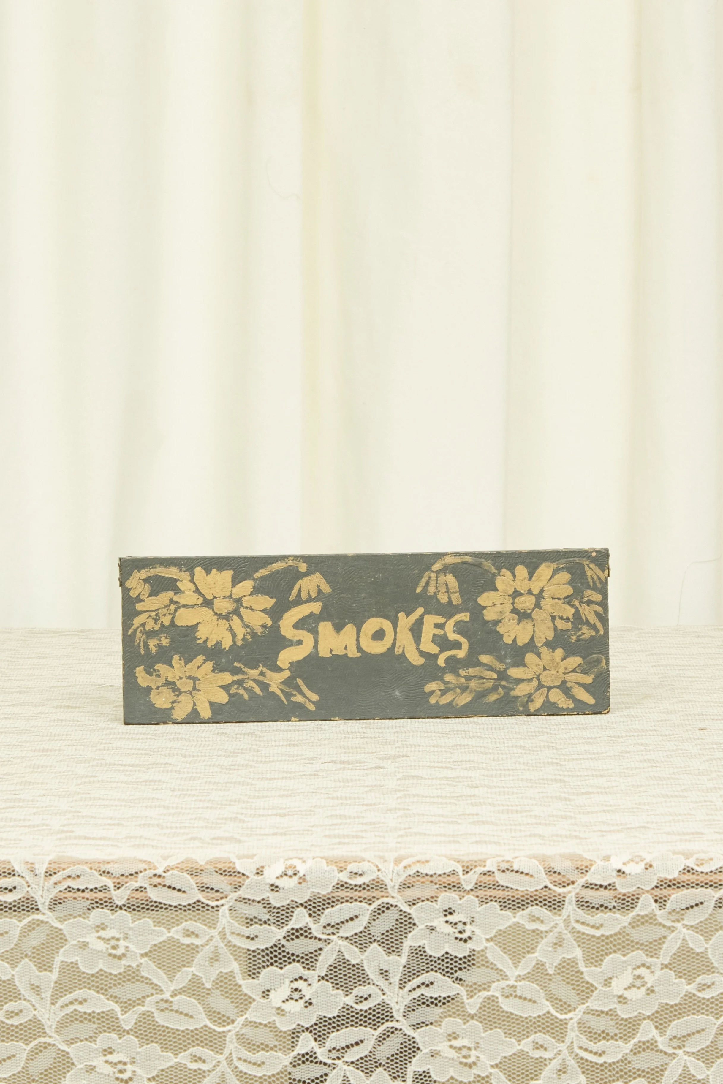 Antique Folk Art "Smokes" Box