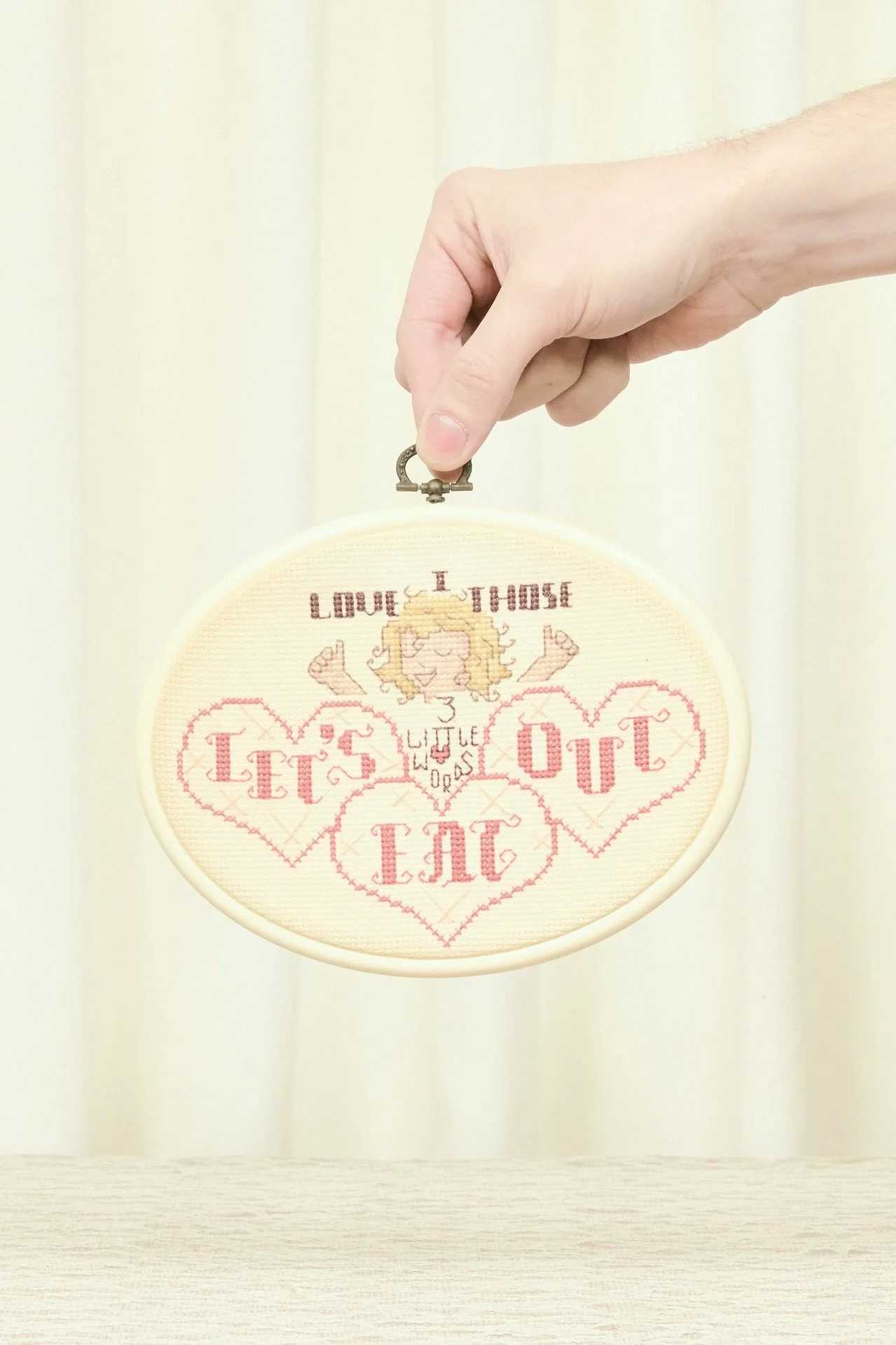 Vintage "Eat Out" Needlepoint