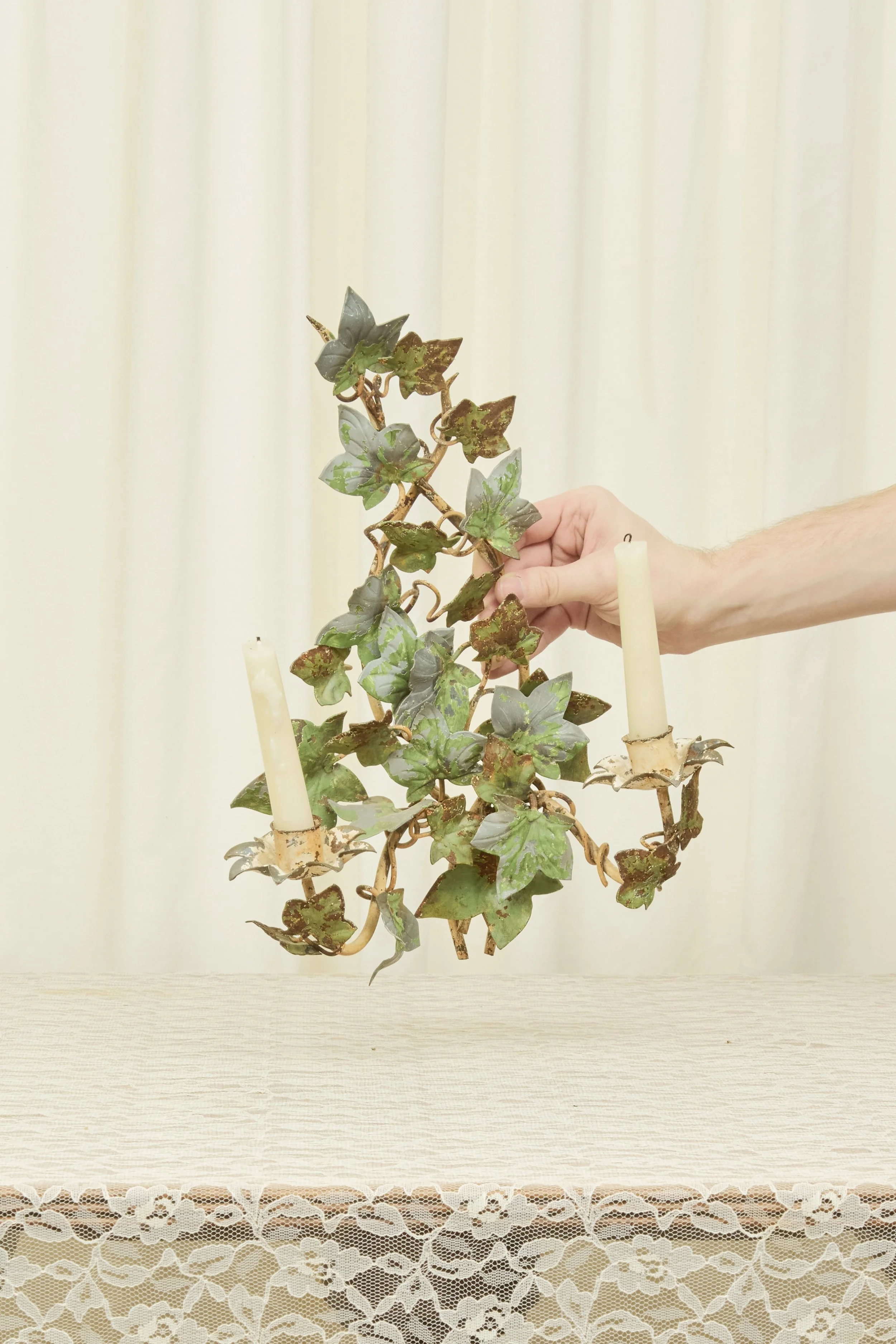 Vintage Metal Ivy Wall Sconce