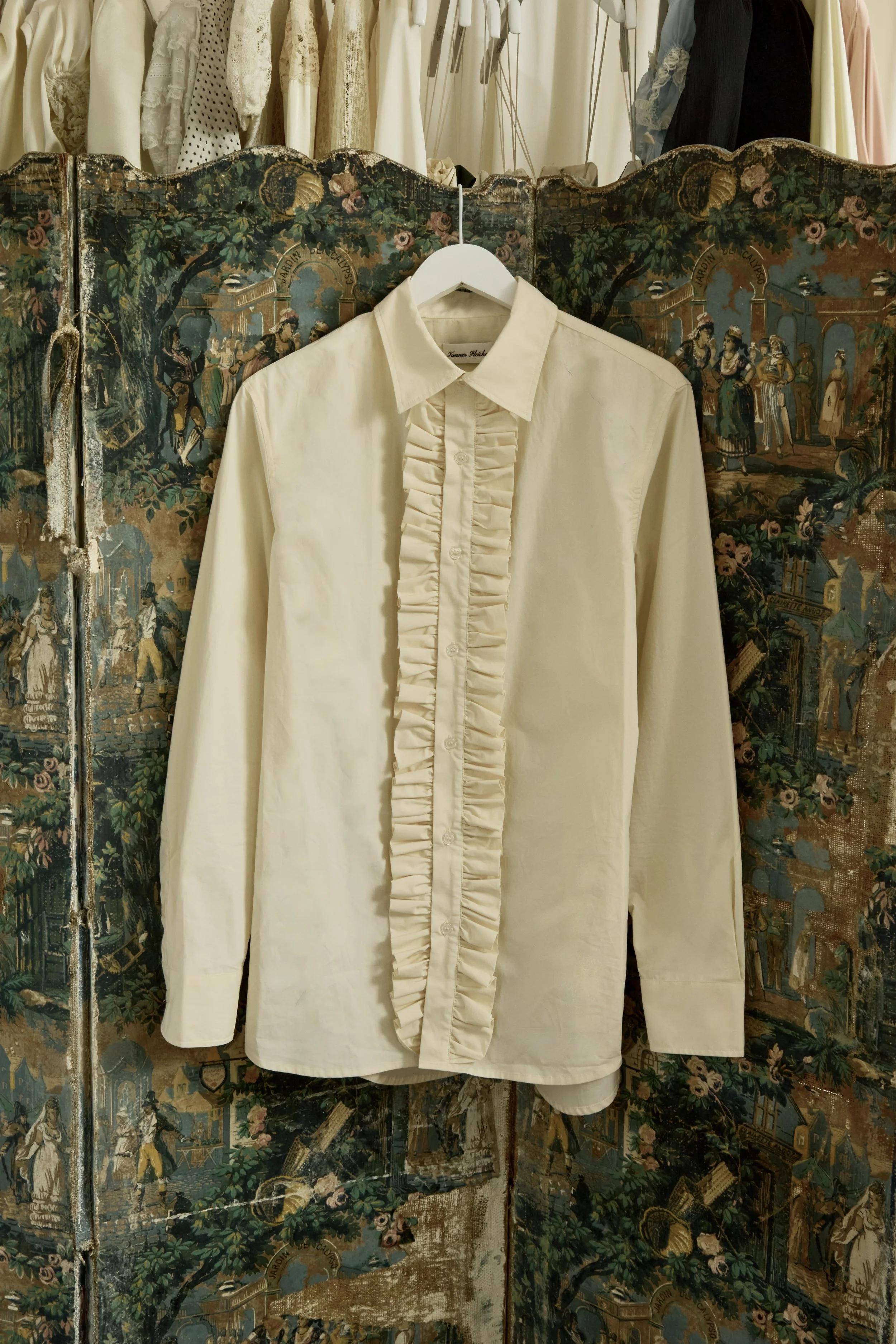 Freddie Ruffle Placket Button Down Shirt