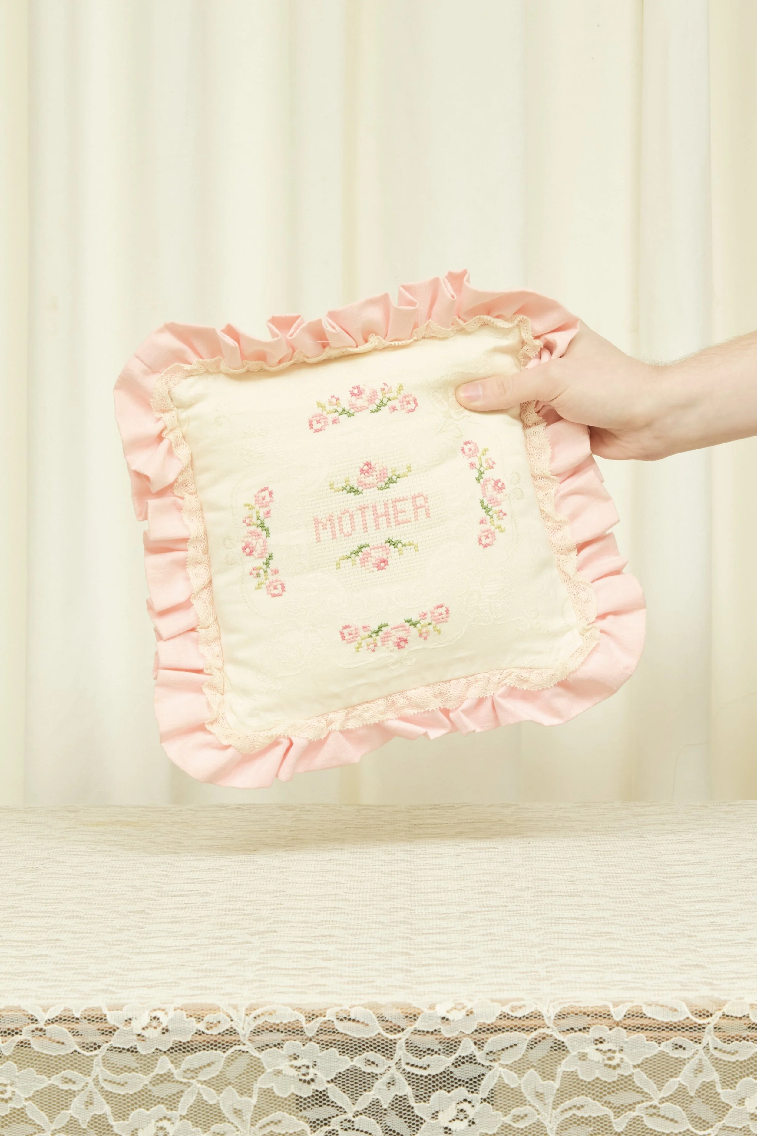 Vintage "Mother" Embroidered Pillow