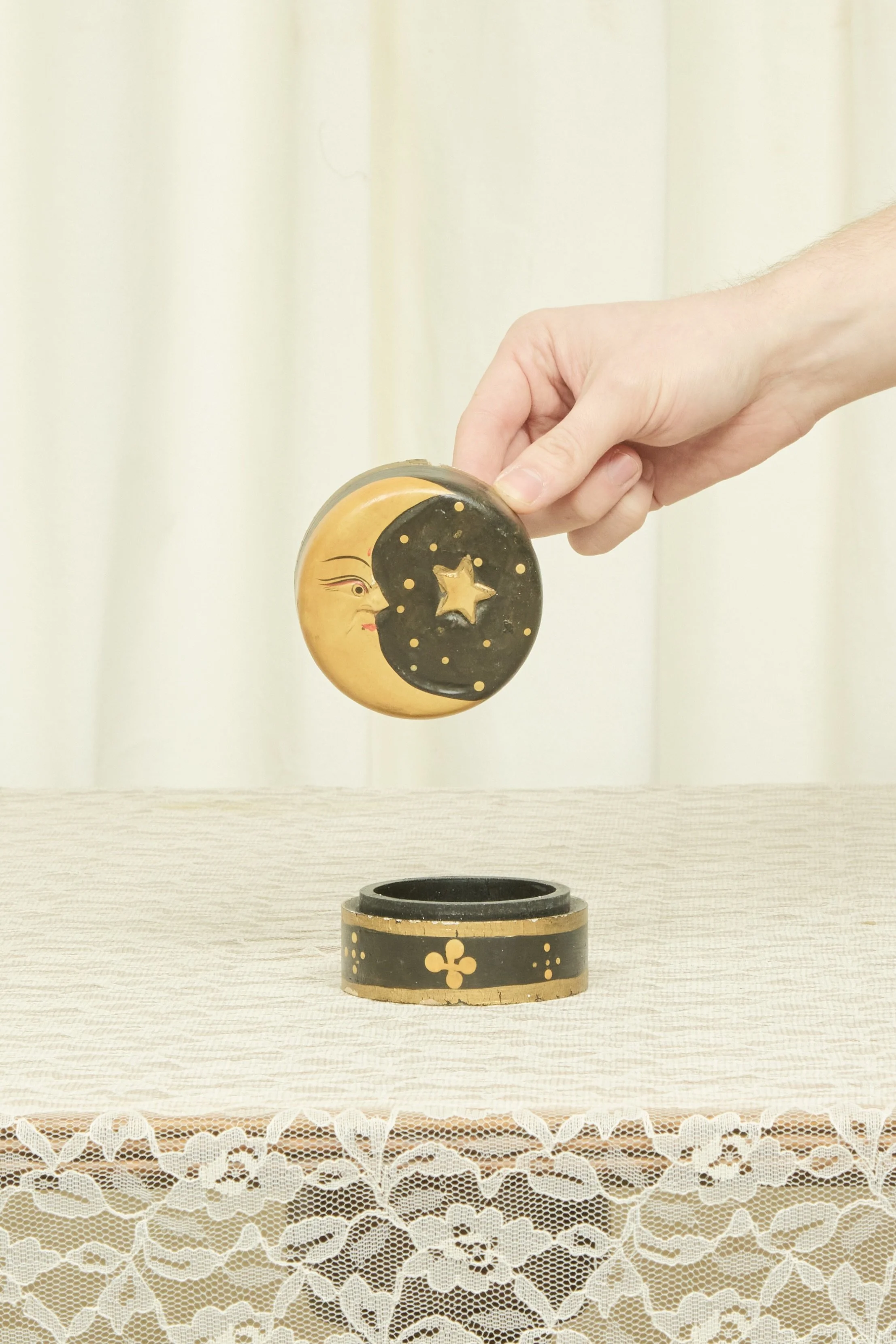 Vintage Celestial Moon Trinket Box